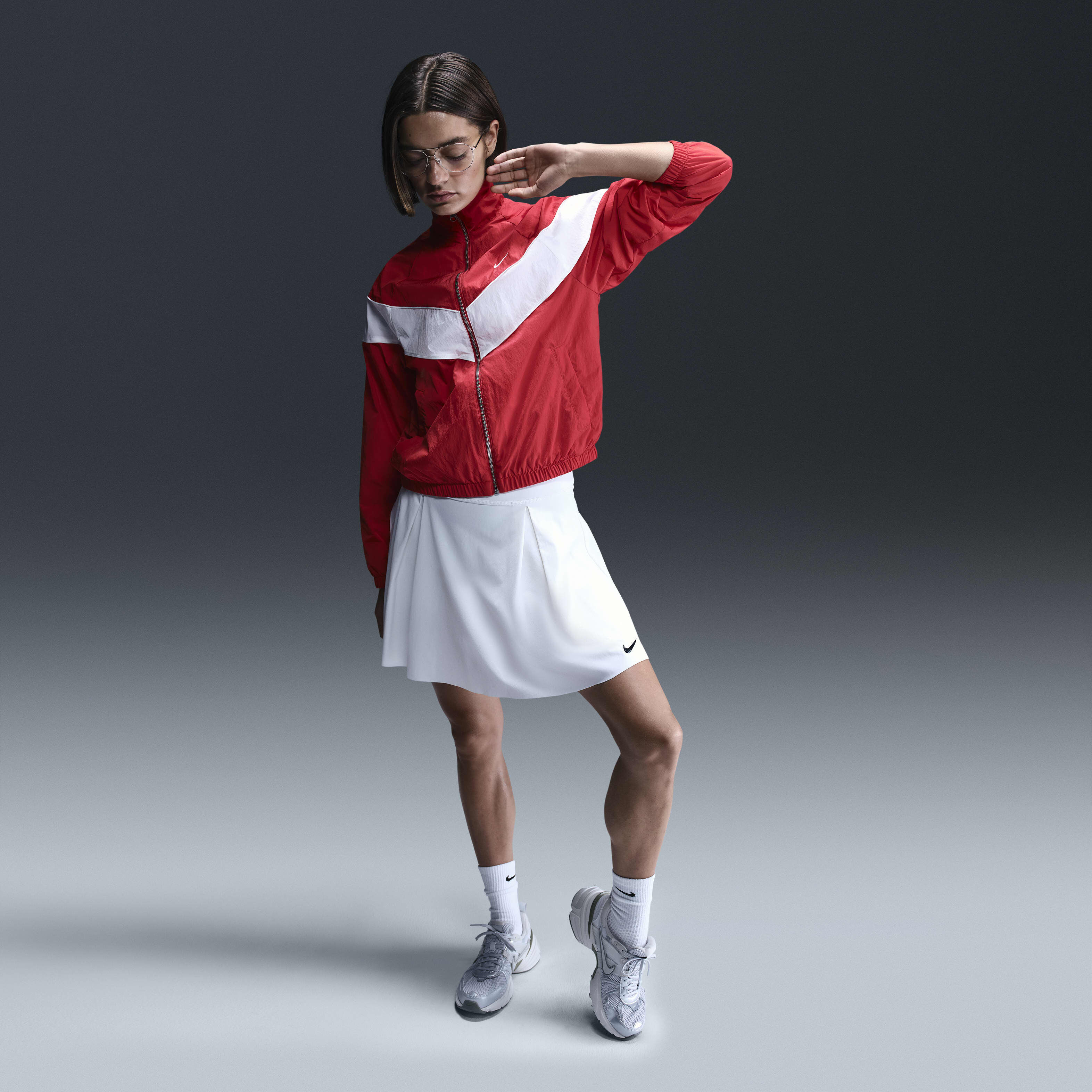 Buy Nike Windrunner Women s Loose UV Woven Full Zip Jacket University Red Sail Sail Nike Saudi Official