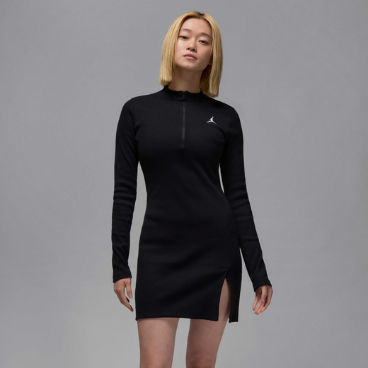 Skirts & Dresses-JRDN, Jordan, Women's 1/2-Zip Long-Sleeve Knit Dress