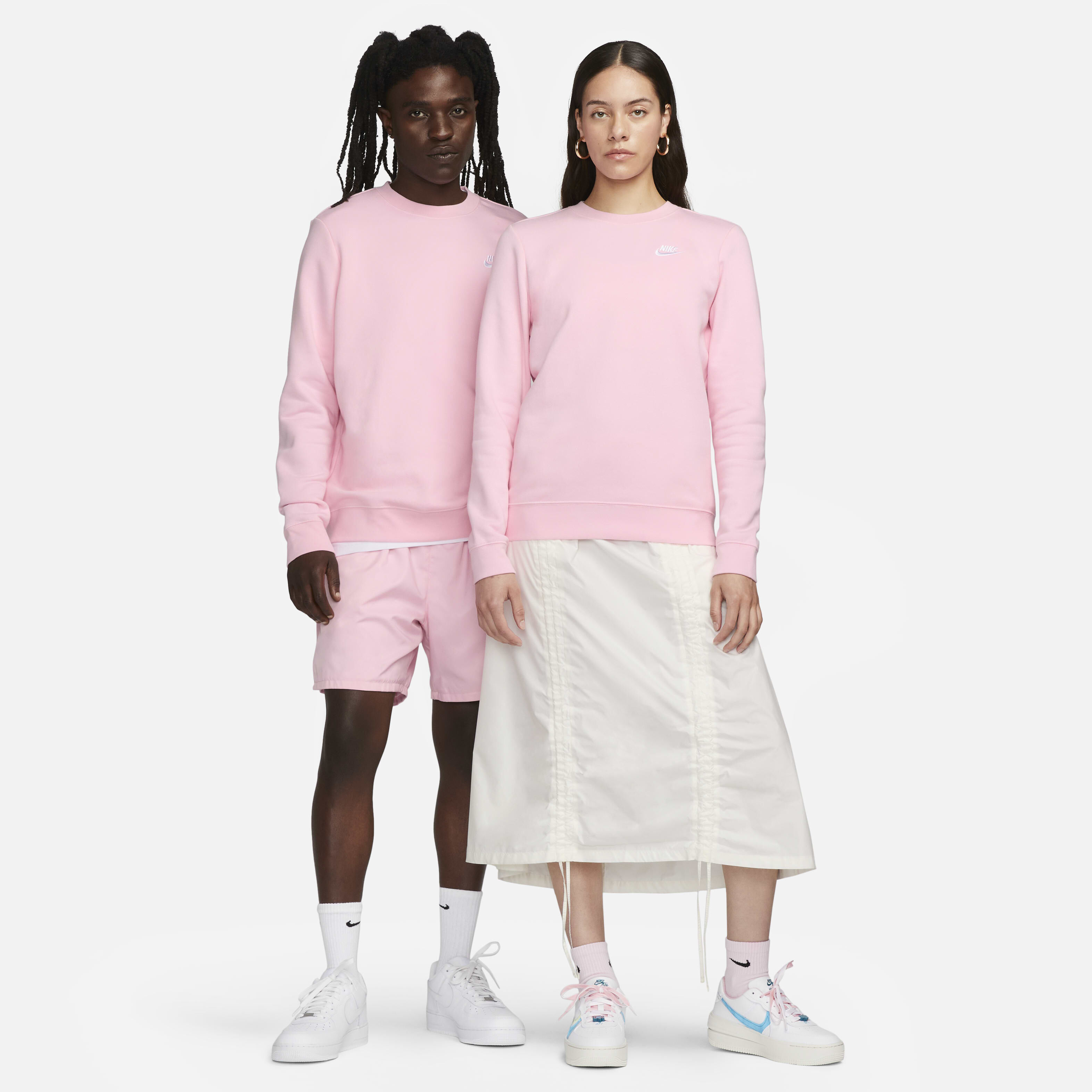売れ筋商品|||ナイキ カットソー トップス レディース Sportswear Women's Club Fleece Loose Crewneck Sweatshirt Elemental Pink/htr/white Buy Nike Sportswear Club Fleece Women's Crew-Neck Sweatshirt