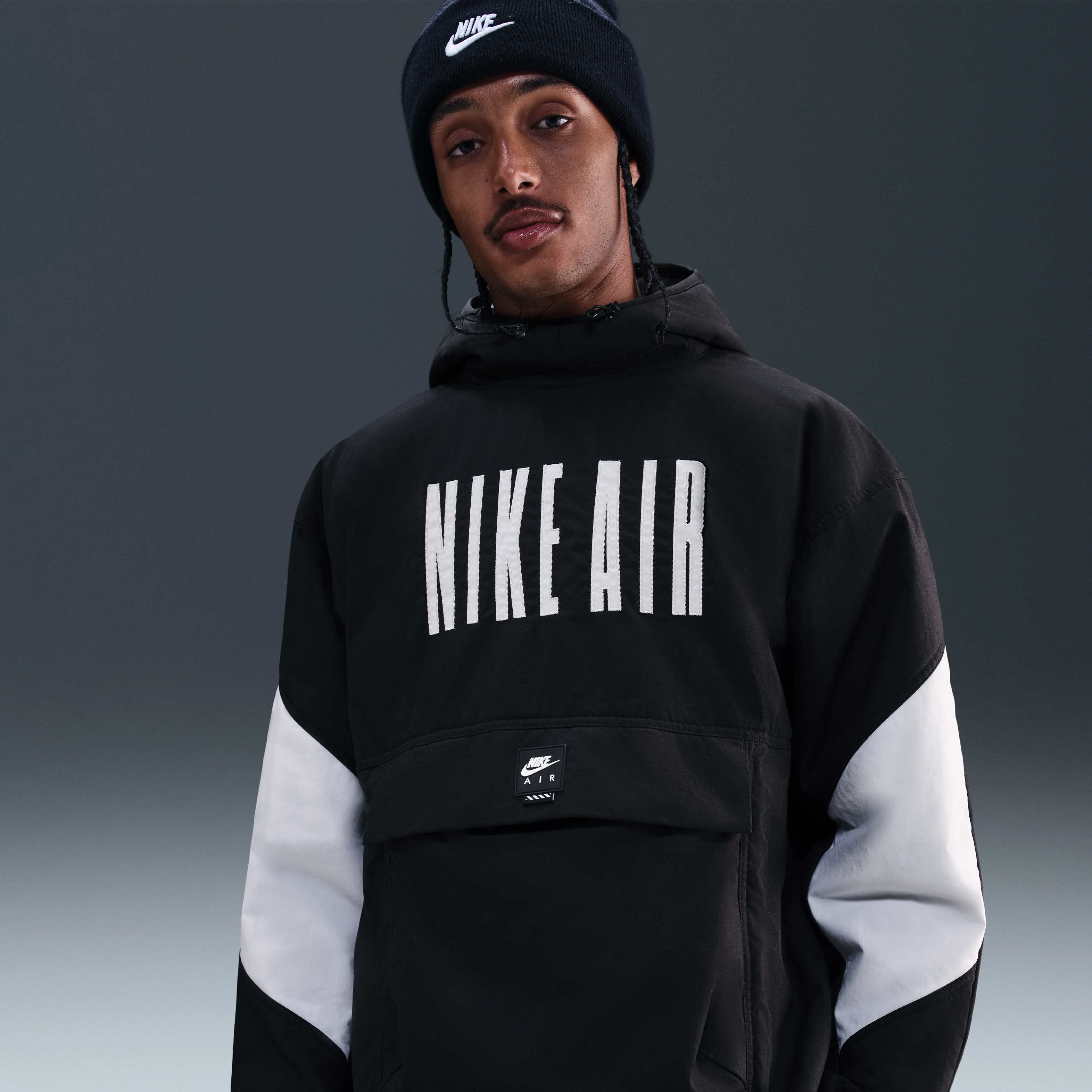 Buy Nike Air Men's Loose Insulated Jacket - Black/White @ Nike Saudi