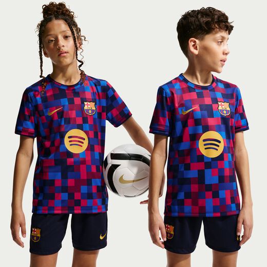 New In Kids' Clothing-Nike, F.C. Barcelona, Older Kids' Nike Dri-FIT Football Pre-Match Top