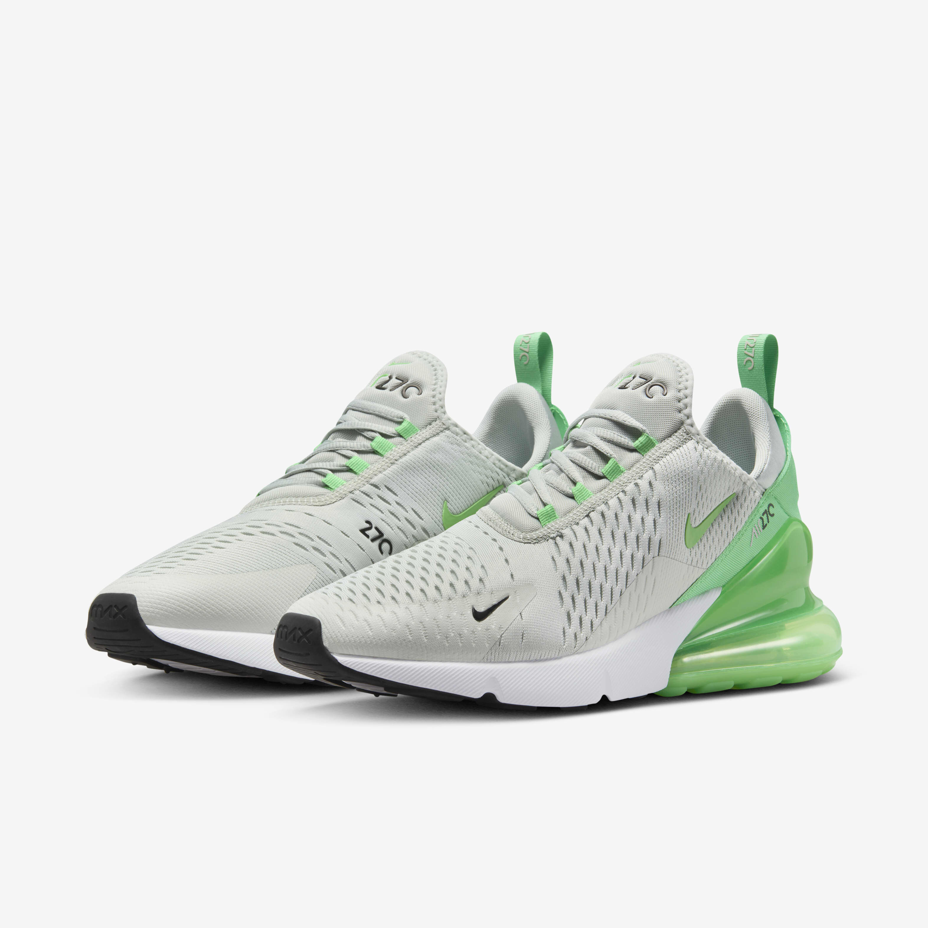 Buy Nike Air Max 270 Men s Shoes Light Silver Black White Green Shock Nike Saudi Official