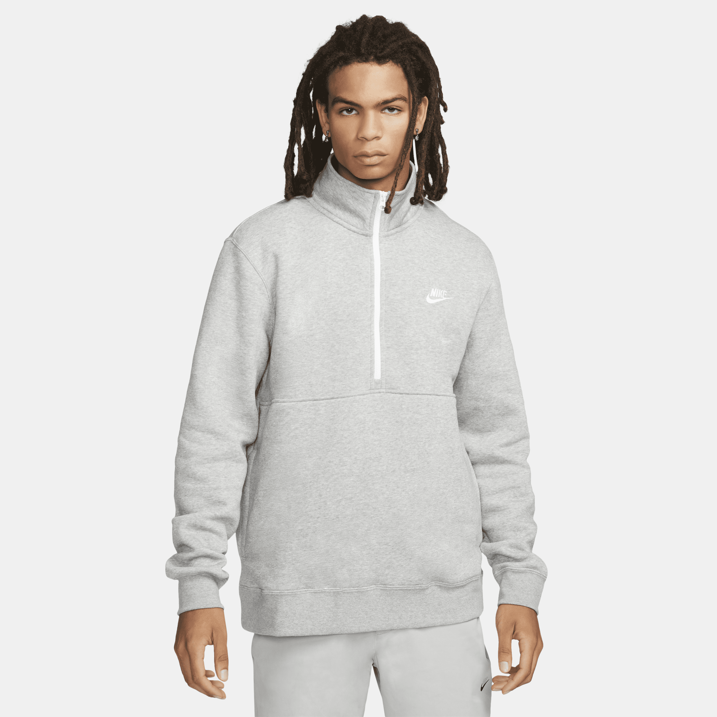 Nike half zip hoodie grey online