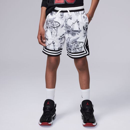 Buy Jordan Dri-FIT Big Kids' MJ Printed Sport Diamond Shorts - White/Black  | Nike Saudi Official