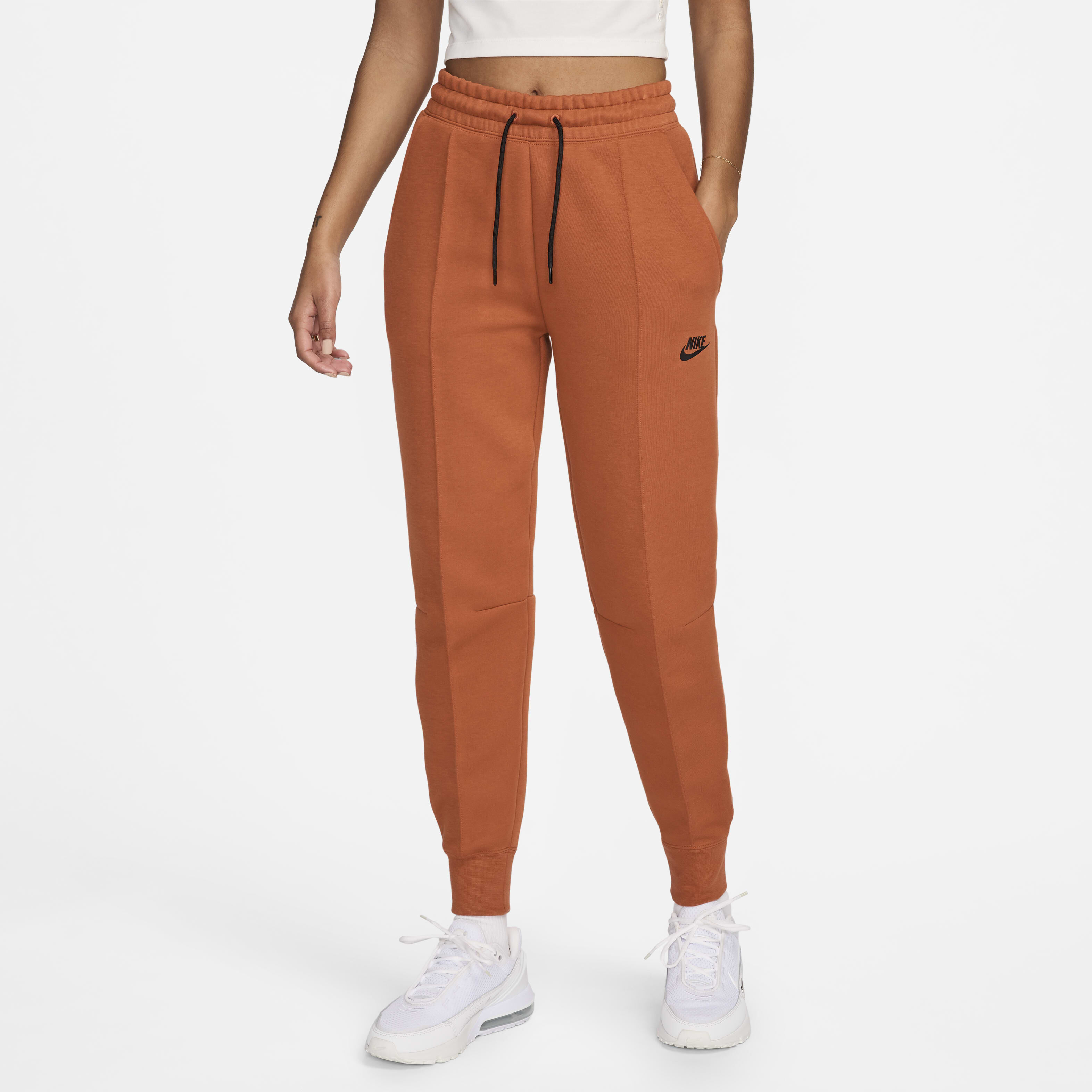 Buy Nike Sportswear Tech Fleece Women s Mid Rise Joggers Burnt Sunrise Black Nike Saudi Official