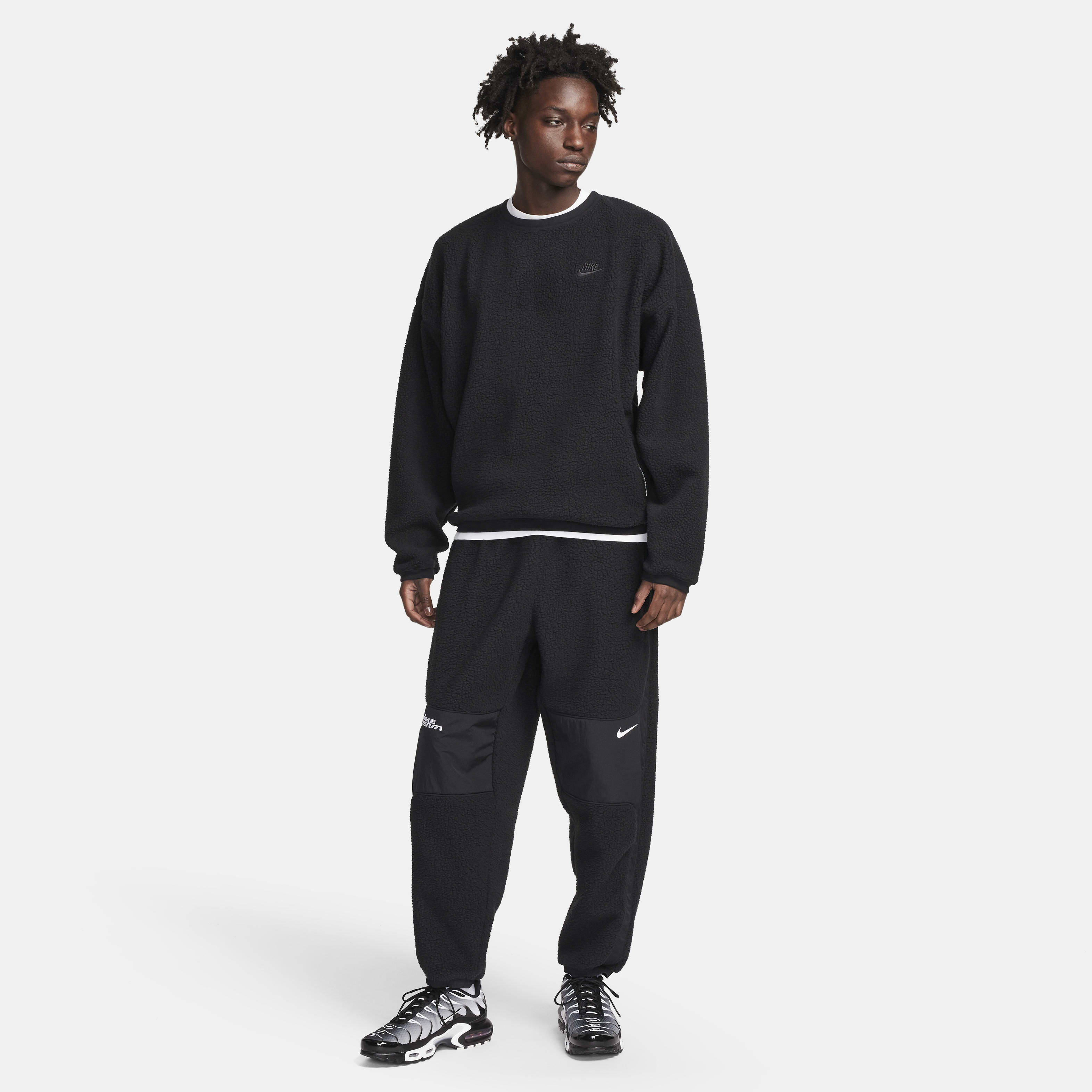Buy Nike Club Fleece Men's Winterized Crew - Black/Black