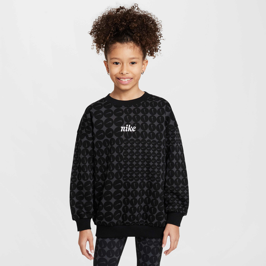 Teen Style By-Nike, Nike Sportswear Club Fleece, Older Kids' (Girls') Oversized Crew-Neck Sweatshirt