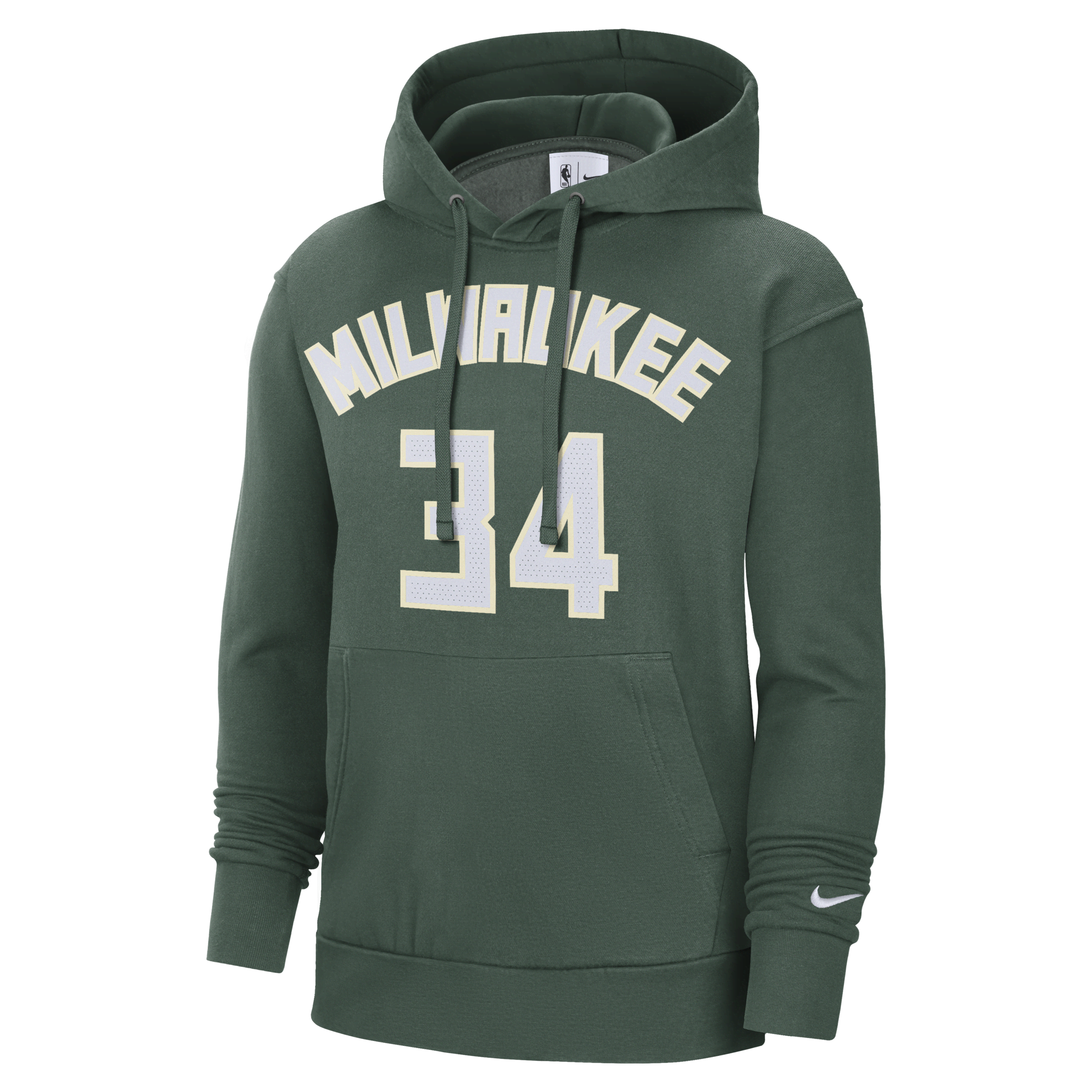 Women's Perfect Date Green Milwaukee Bucks Crewneck Sweatshirt