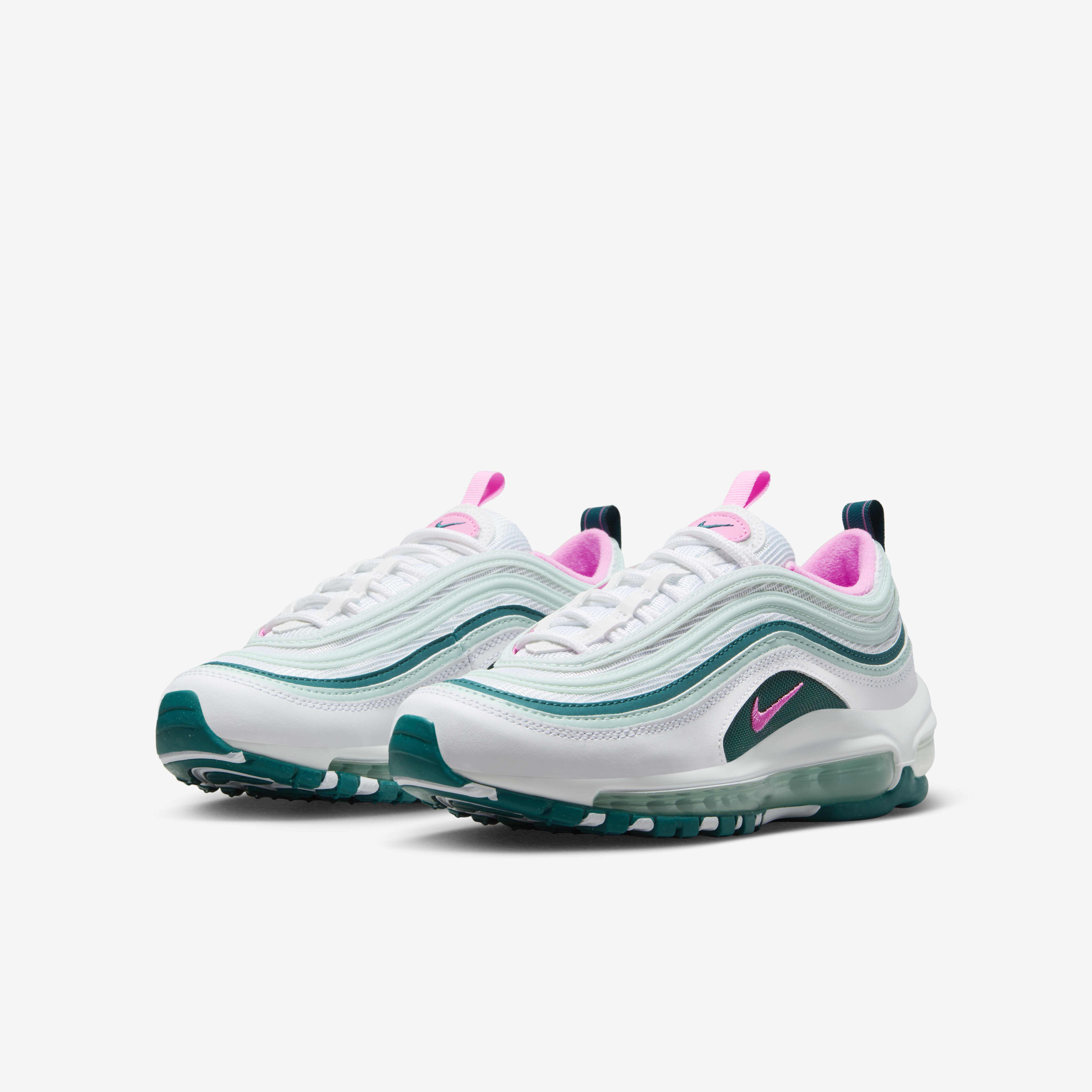 Buy Nike Air Max 97 Older Kids Shoes White Geode Teal Jade Ice Pink Spell Nike Saudi Official