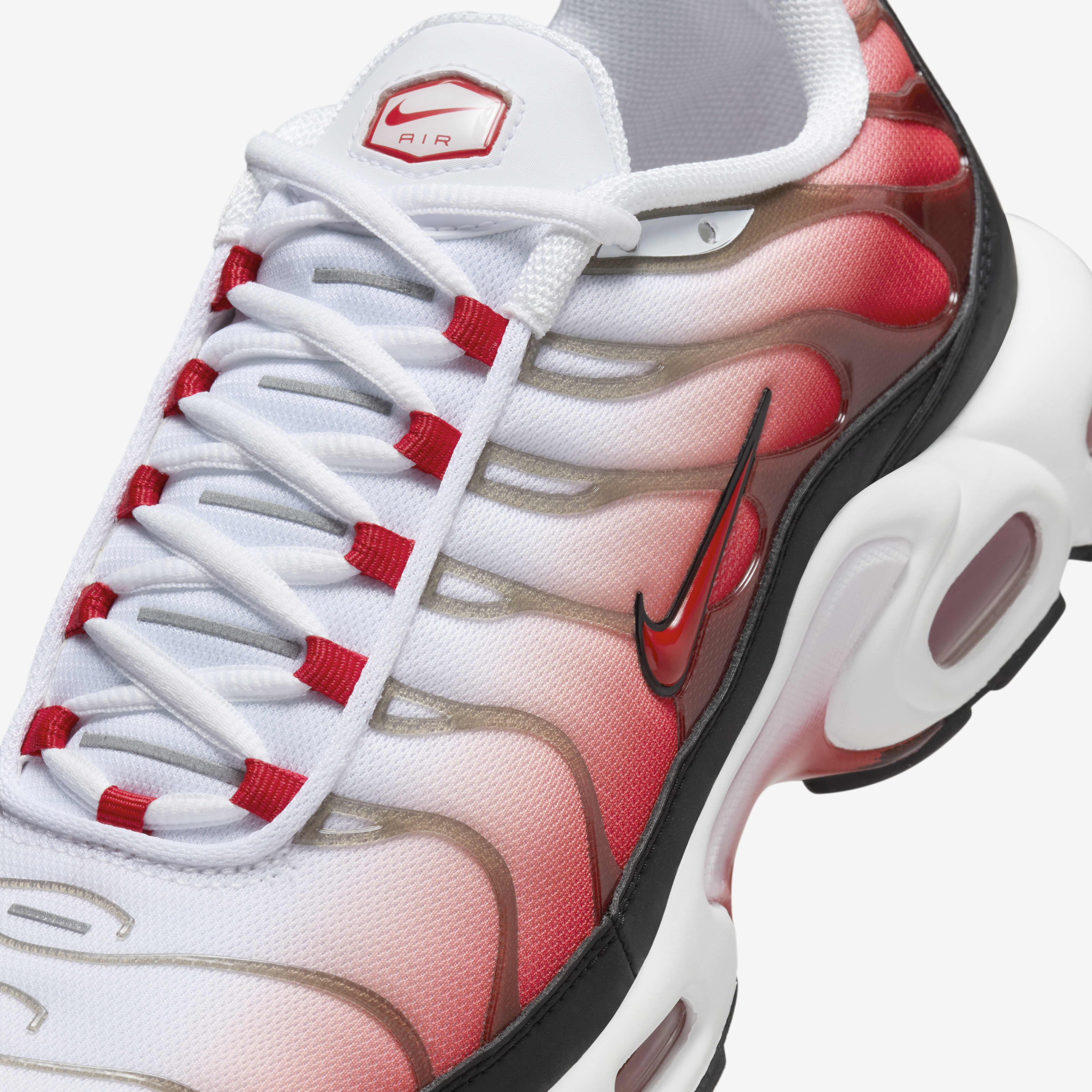 Air max plus white red and blue top