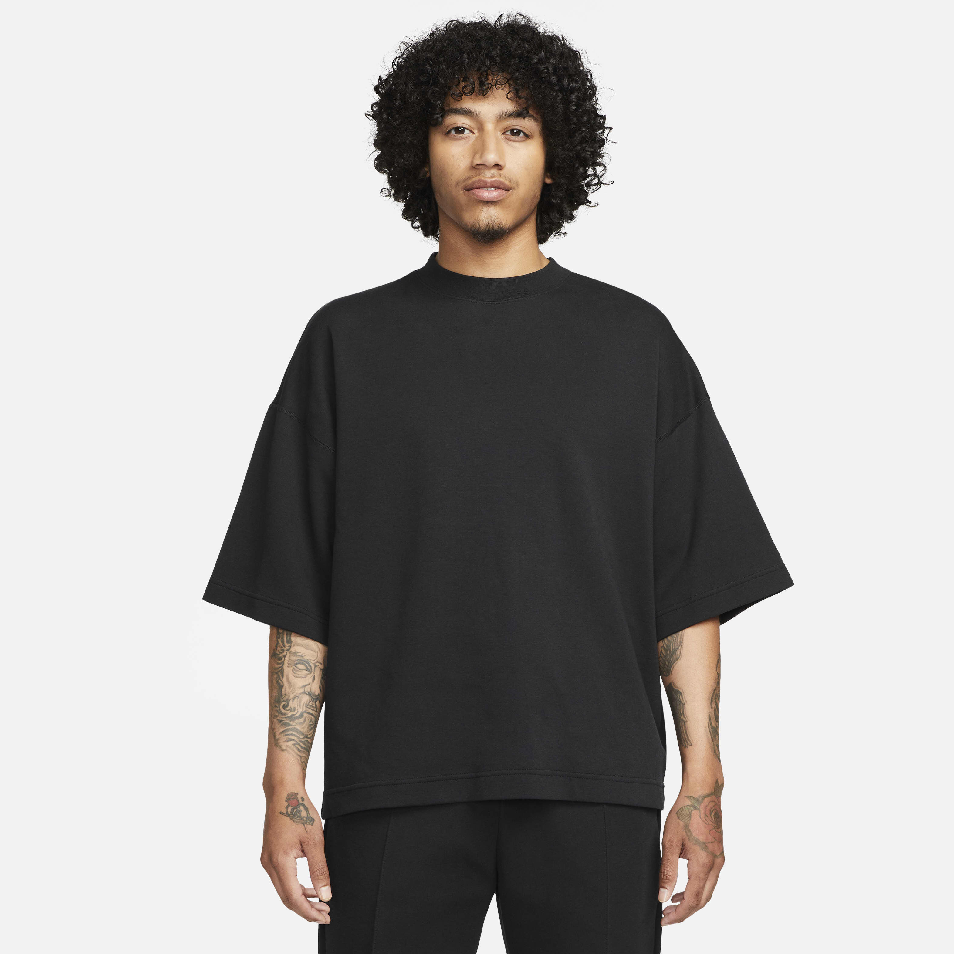 Buy Nike Sportswear Tech Fleece Re Imagined Men s Oversized Short Sleeve Sweatshirt Black Black Nike Saudi Official