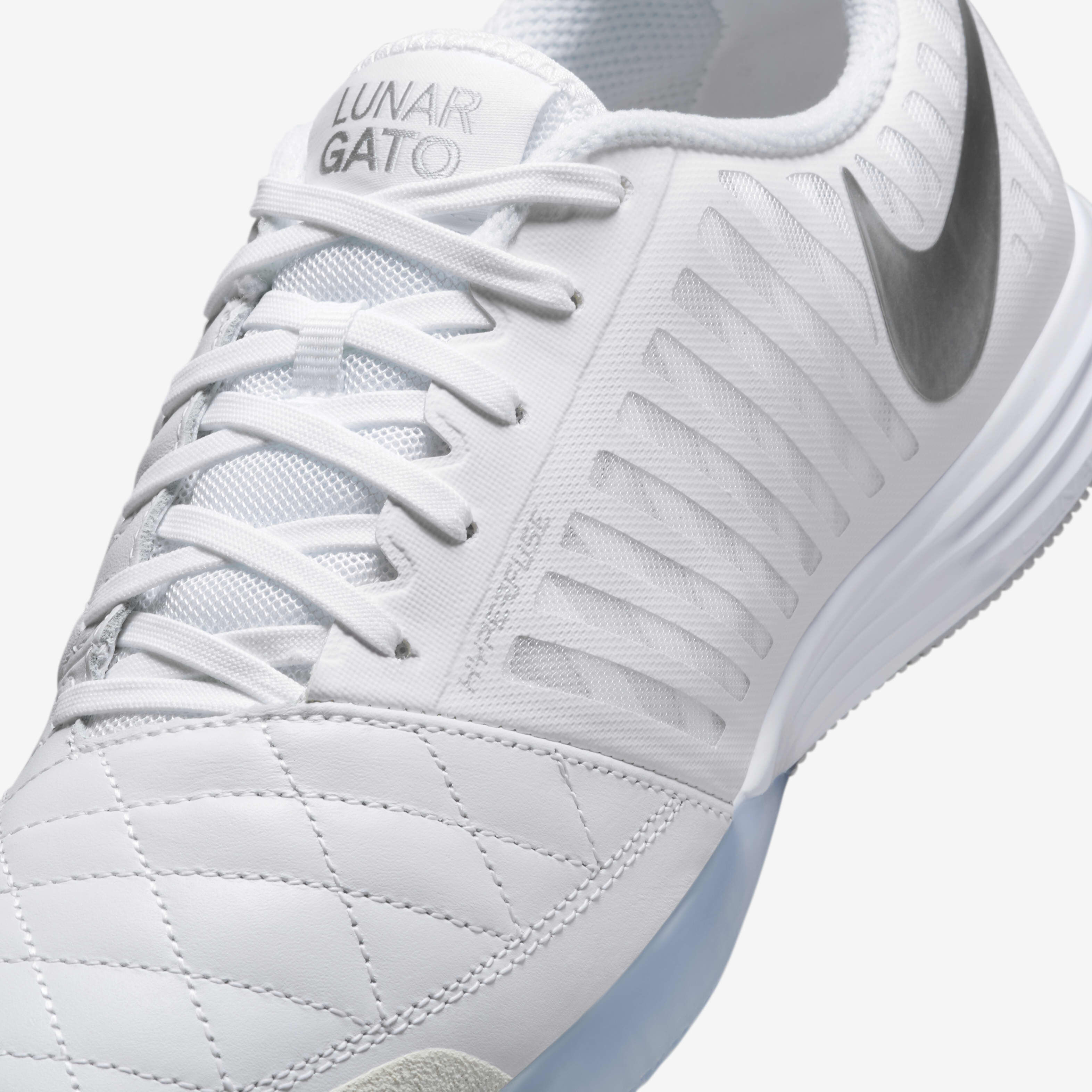 Buy Nike Lunar Gato II Indoor Court Low Top Football Shoes White Chrome Nike Saudi Official