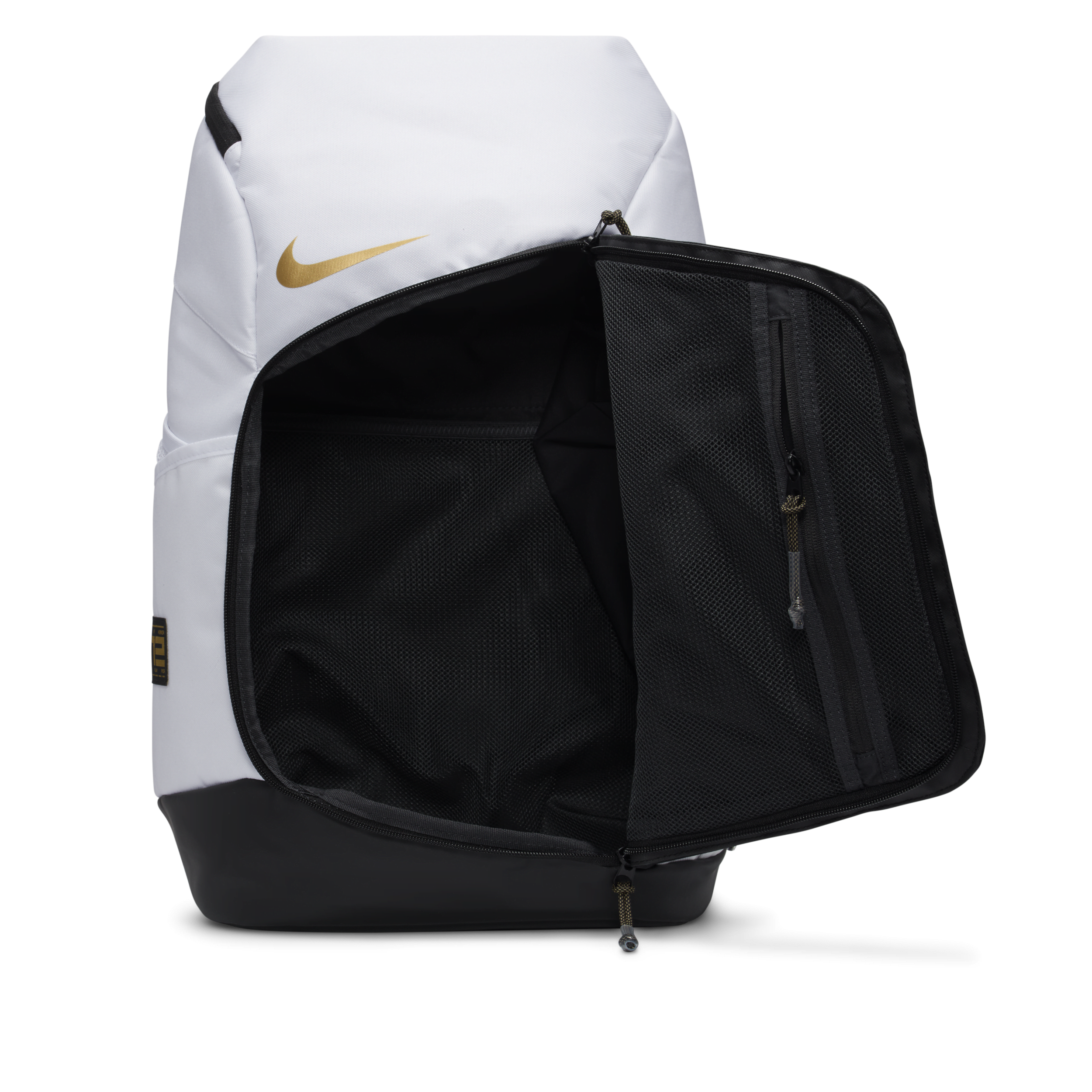 nike backpack in black and gold logo Varsity Elite a zippered front pocket for easy access to your phone and keys and adjustable shoulder straps for a comfortable fit Nike Heritage backpack  Black/Black/Metallic