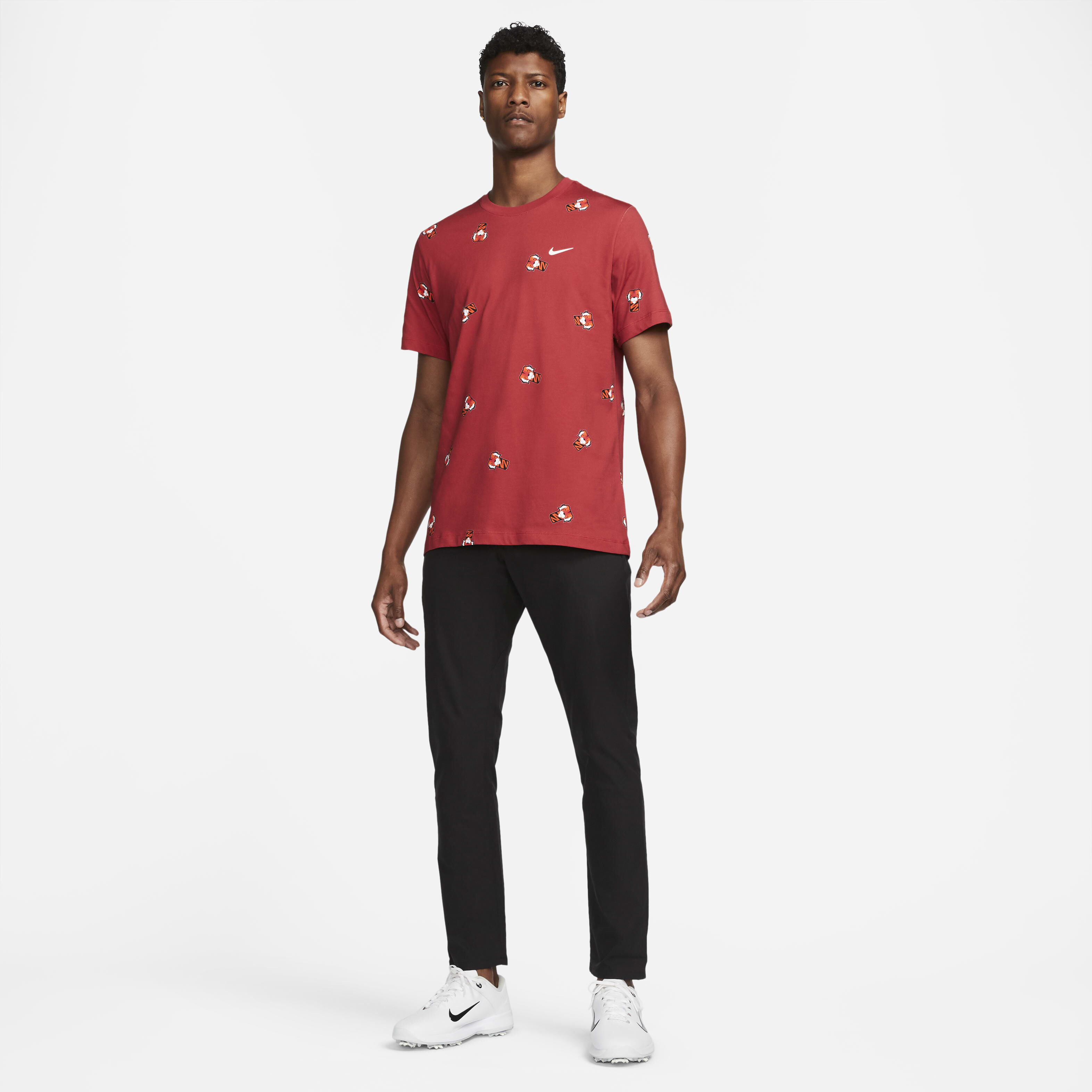 Buy Tiger Woods Frank Golf T Shirt Gym Red Nike Saudi Official