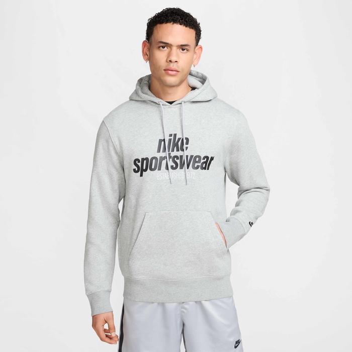 Buy Nike Club Men's Fleece Pullover Hoodie Dark Grey Heather