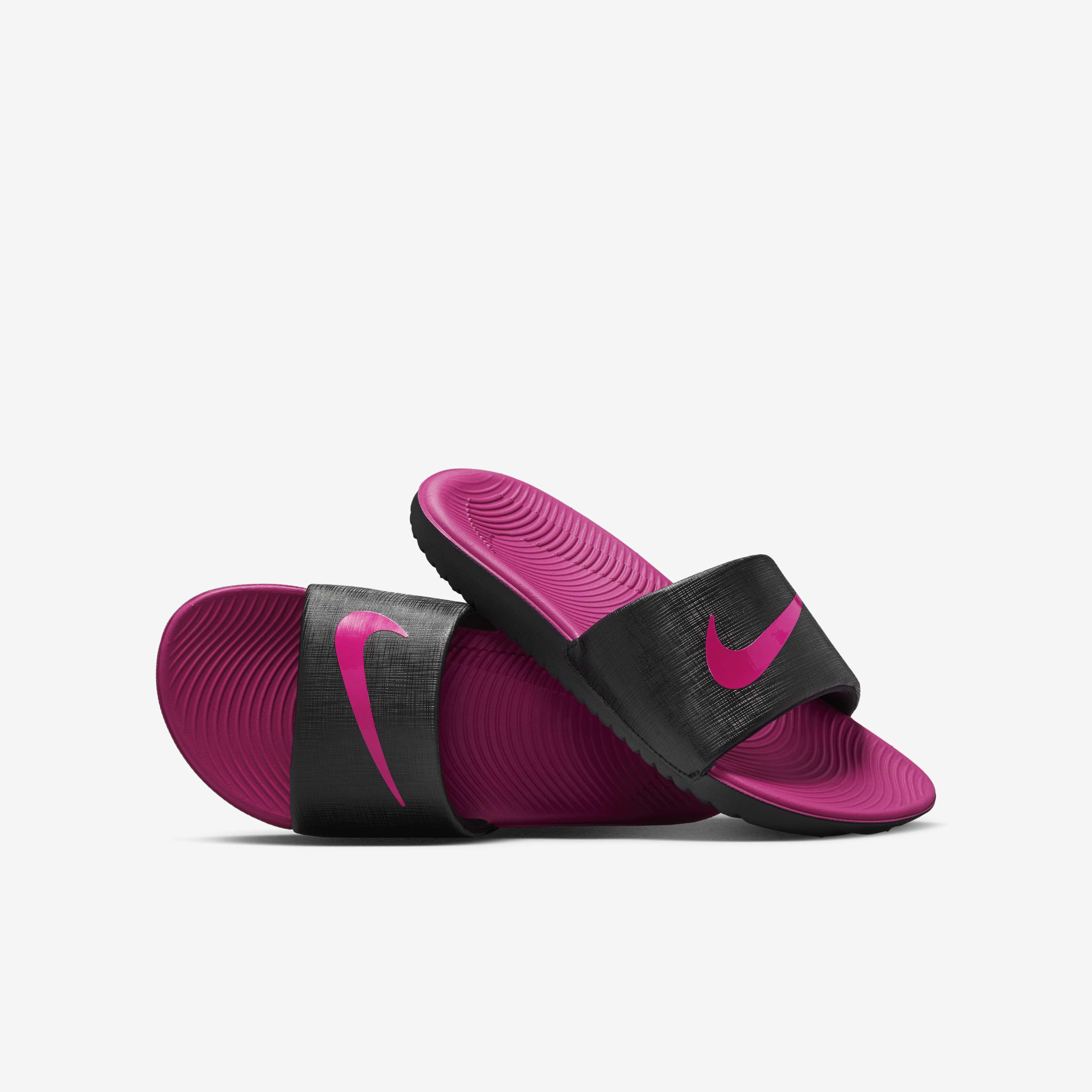 Buy Nike Kawa Younger and Older Kids Slide Black Vivid Pink Nike Saudi Official