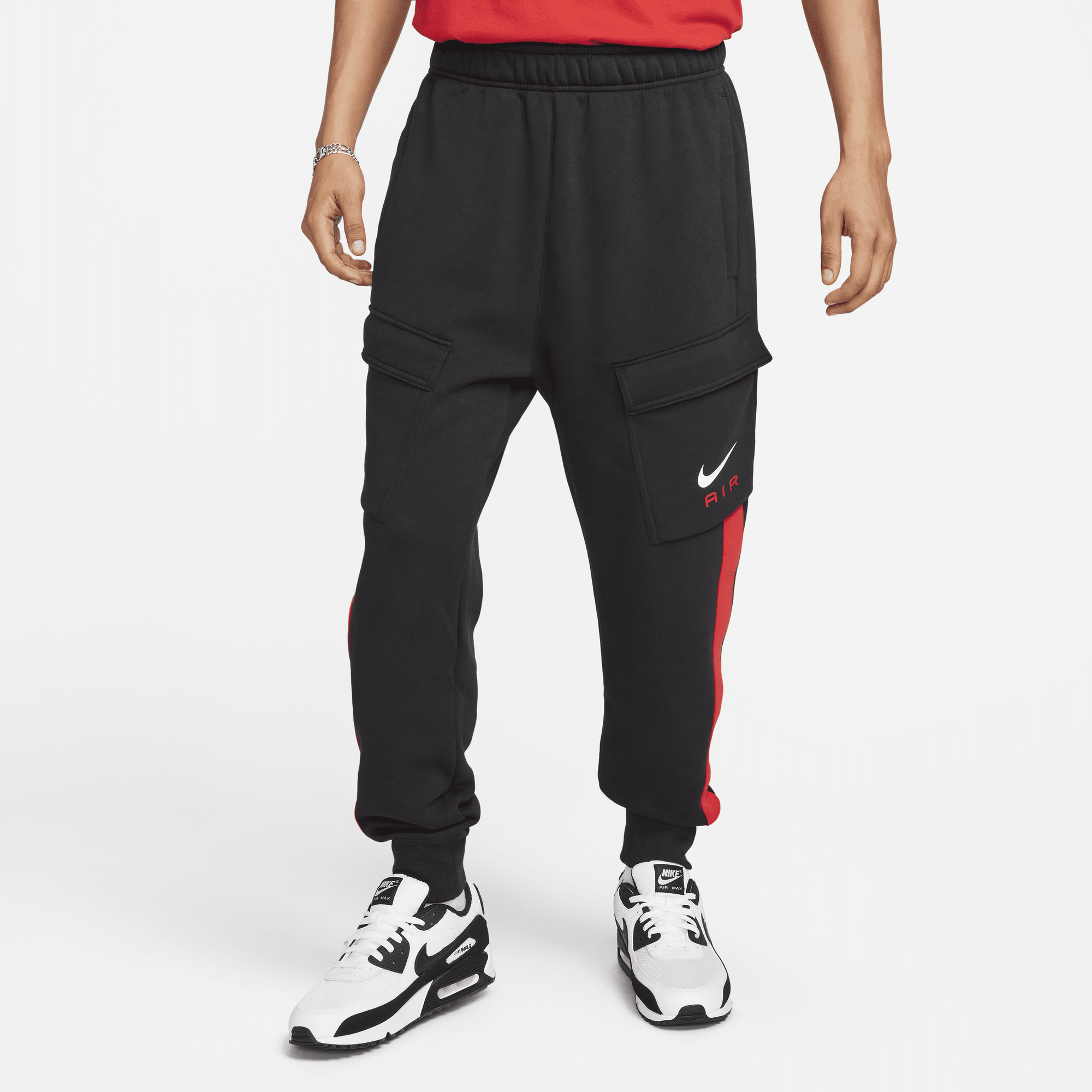 Shop Air Men s Fleece Cargo Trousers Nike KSA