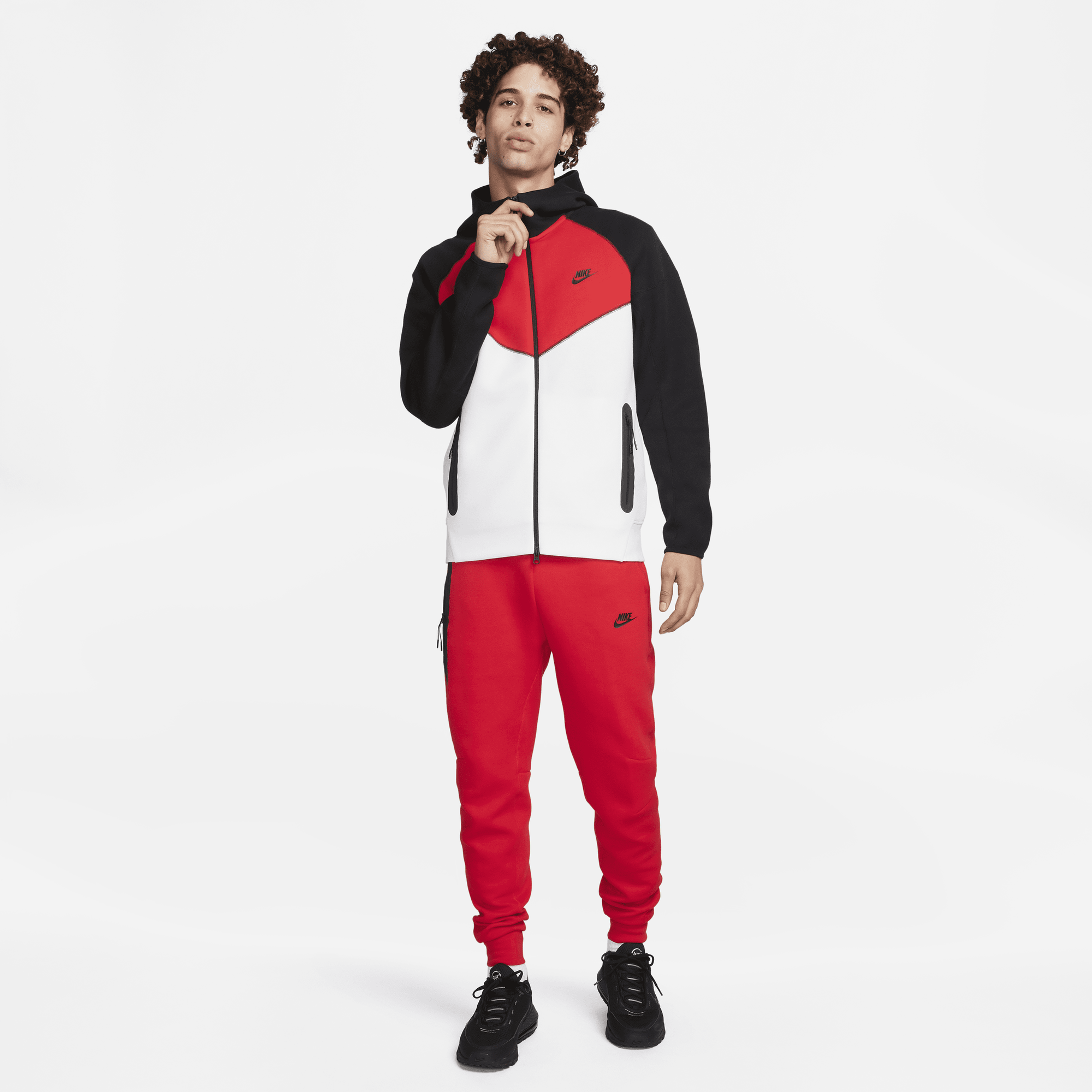Red and discount black nike tech