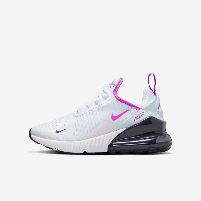 Buy Nike Air Max 270 Older Kids' Shoes White/Dark Obsidian
