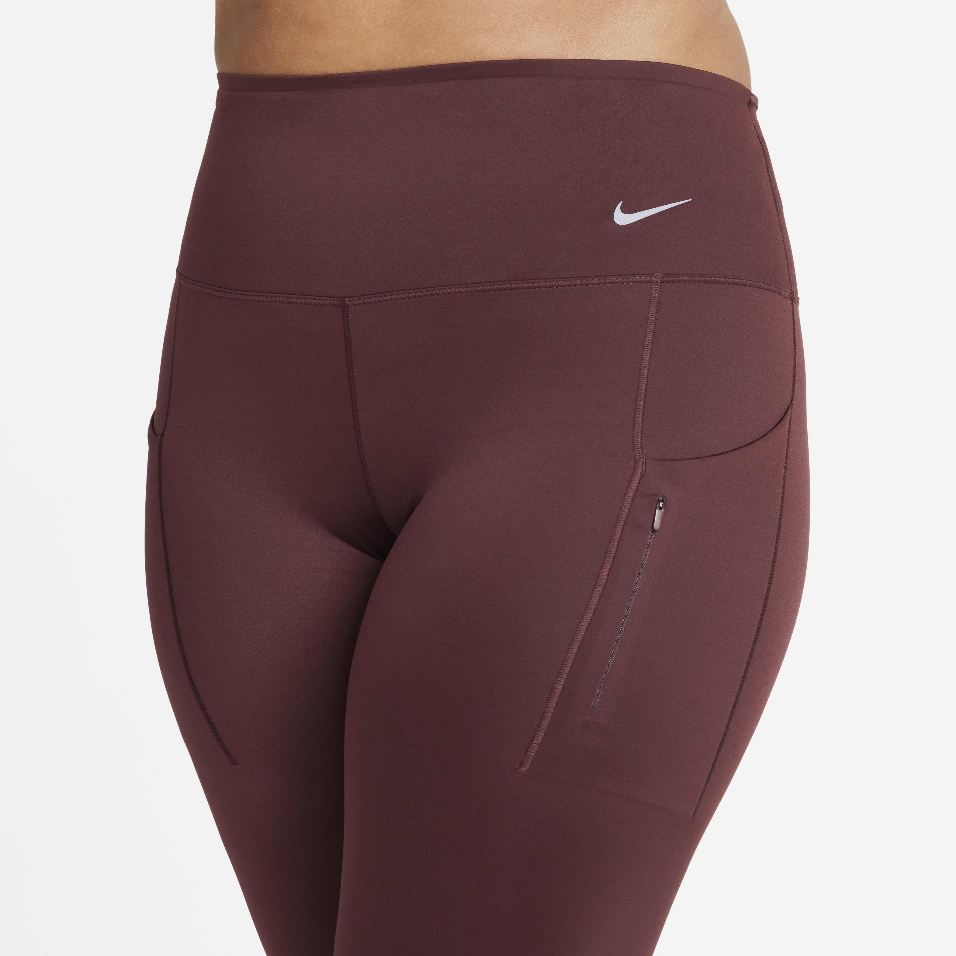 Buy Nike Go Women s Firm Support High Waisted Full Length Leggings with Pockets Burgundy Crush Black Nike Saudi Official