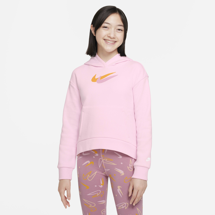 Buy Nike Sportswear Older Kids' (Girls') Fleece Hoodie Pink Foam