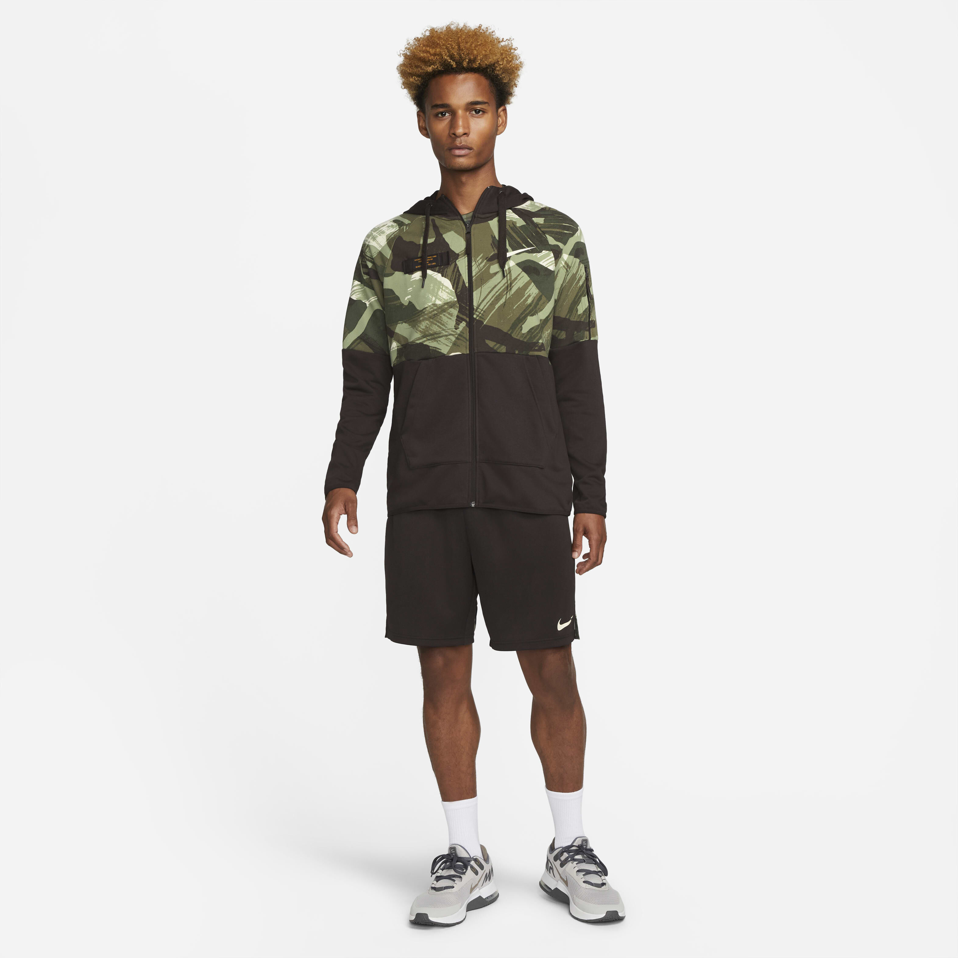 Buy Nike Dri FIT Fleece Men s Full Zip Camo Fitness Hoodie Nike Saudi Official