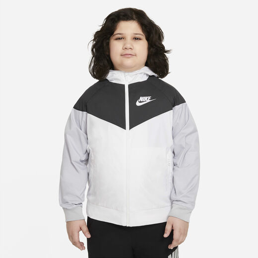 Kids' Windbreakers-Nike, Nike Sportswear Windrunner, Older Kids' (Boys') Loose Hip-Length Hooded Jacket (Extended Size)
