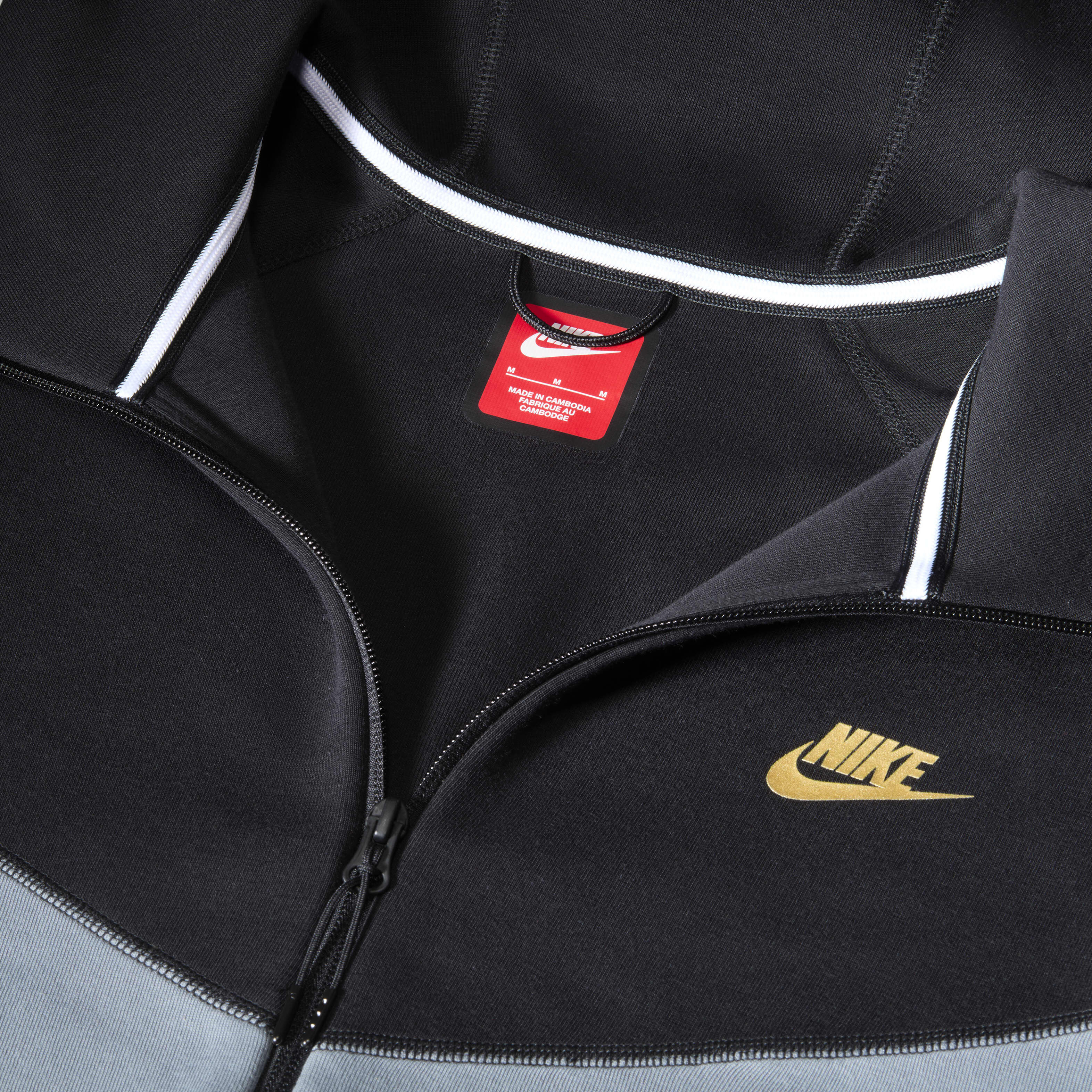 Buy Nike Sportswear Tech Fleece Windrunner Men s Full Zip Hoodie Black Cool Grey White Metallic Gold Nike Saudi Official