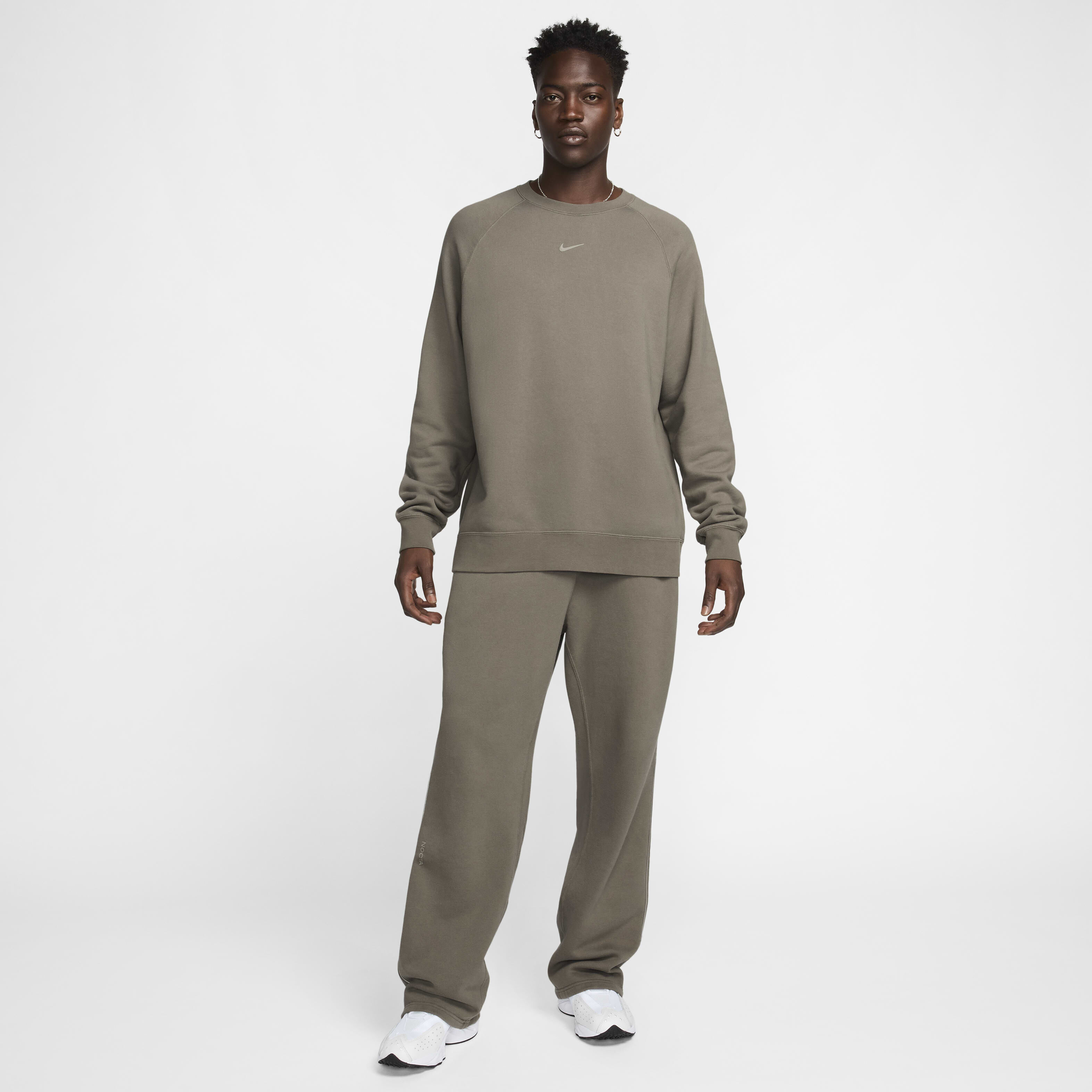 Buy NOCTA Men's Fleece CS Crew - Olive Grey/Moon Fossil/Moon Fossil | Nike  Saudi Official