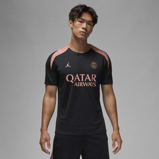 Jordan Tops & T-Shirts-Jordan, Paris Saint-Germain Strike Third, Men's Jordan Dri-FIT Football Knit Short-Sleeve Top