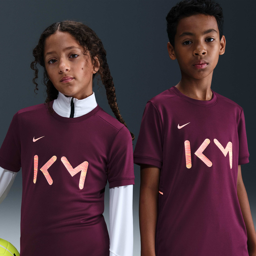 T-Shirts & Tops-Nike, Kylian Mbapp&eacute; Academy, Older Kids' Nike Dri-FIT Football Short-Sleeve Top