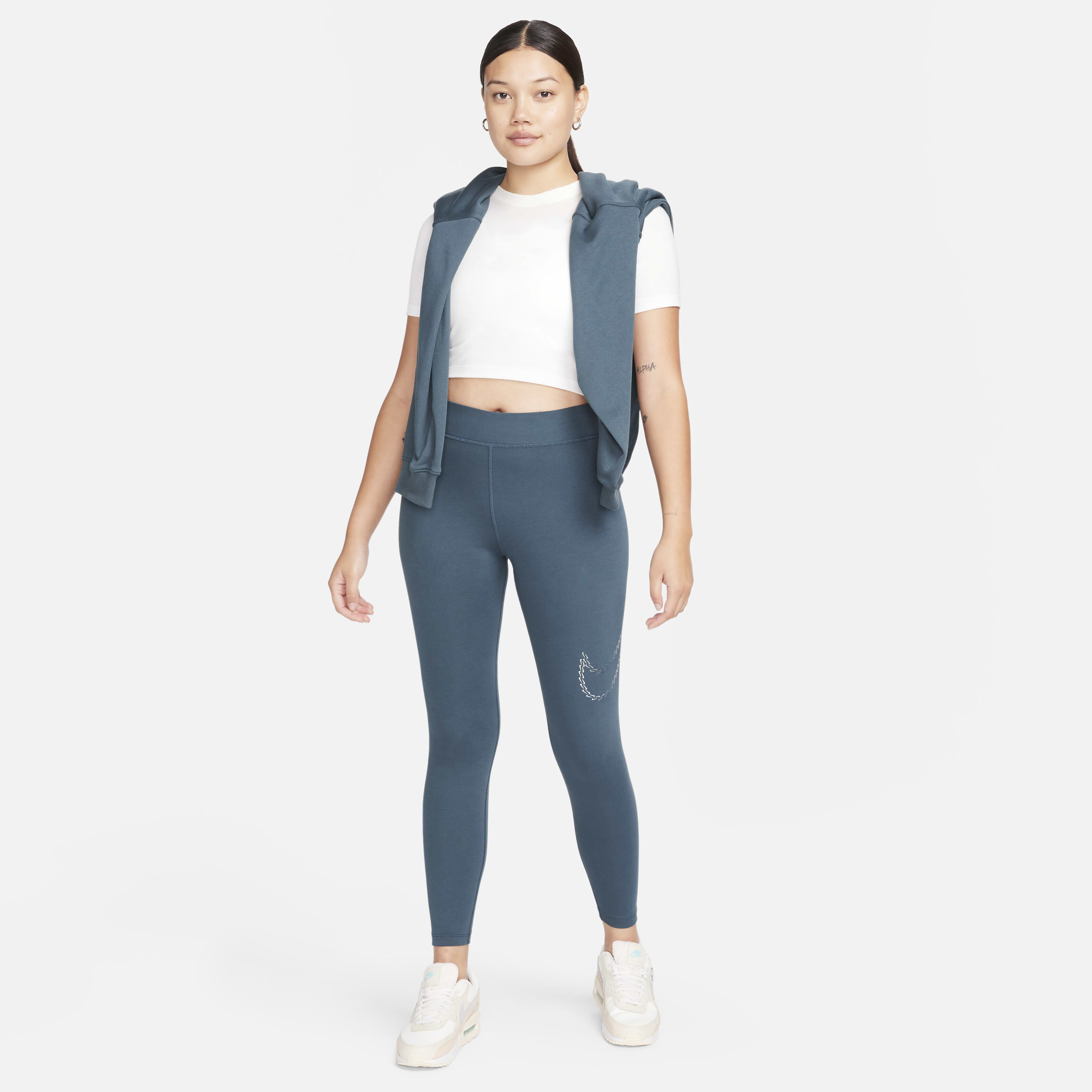 Nike metallic swoosh leggings on sale