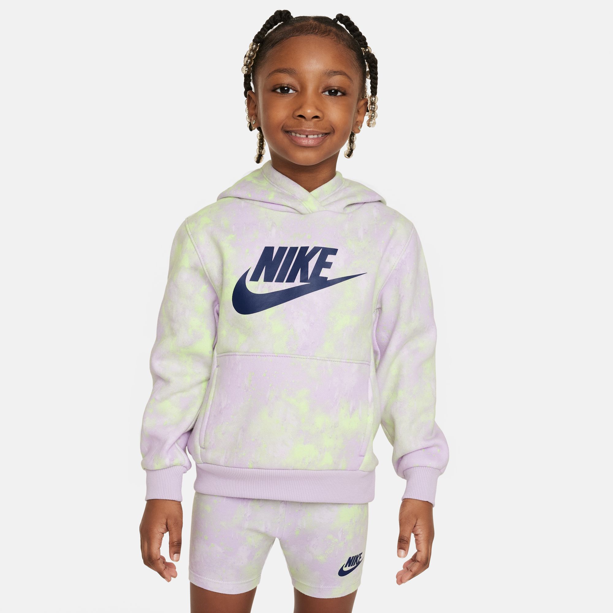 nike club printed hoodie