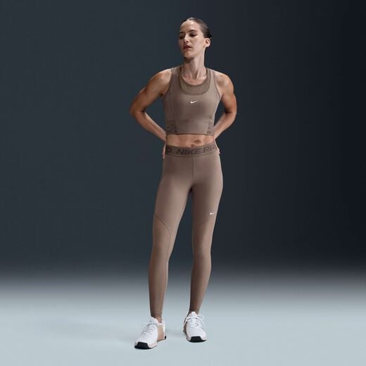 Metcon Looks-Nike, Nike Pro, Women's Mid-Rise Full-Length Mesh-Panelled Leggings Metcon Looks-Nike, Nike Pro, Women's Mid-Rise Full-Length Mesh-Panelled Leggings