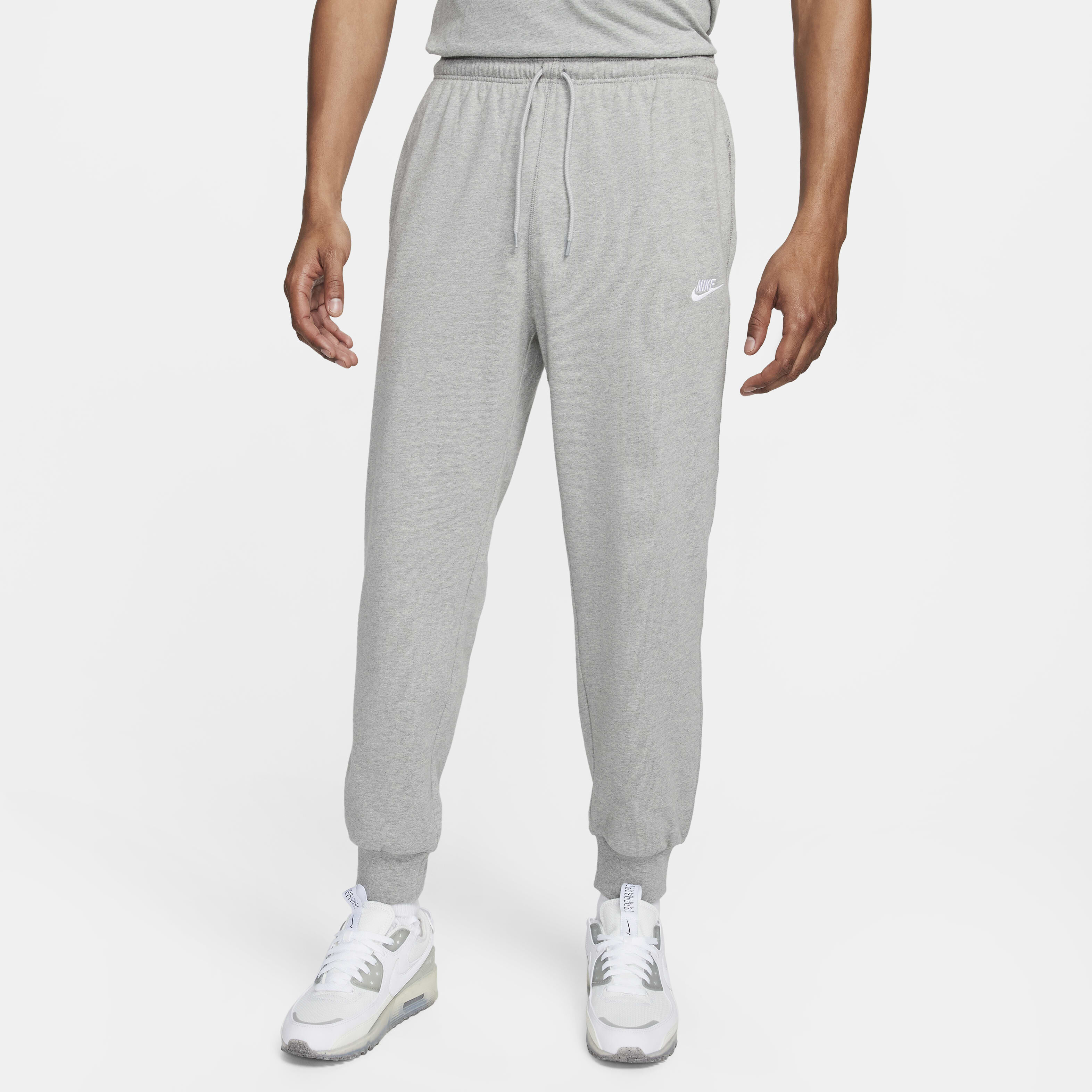 Buy Nike Club Men s Knit Joggers Dark Grey Heather White Nike Saudi Official