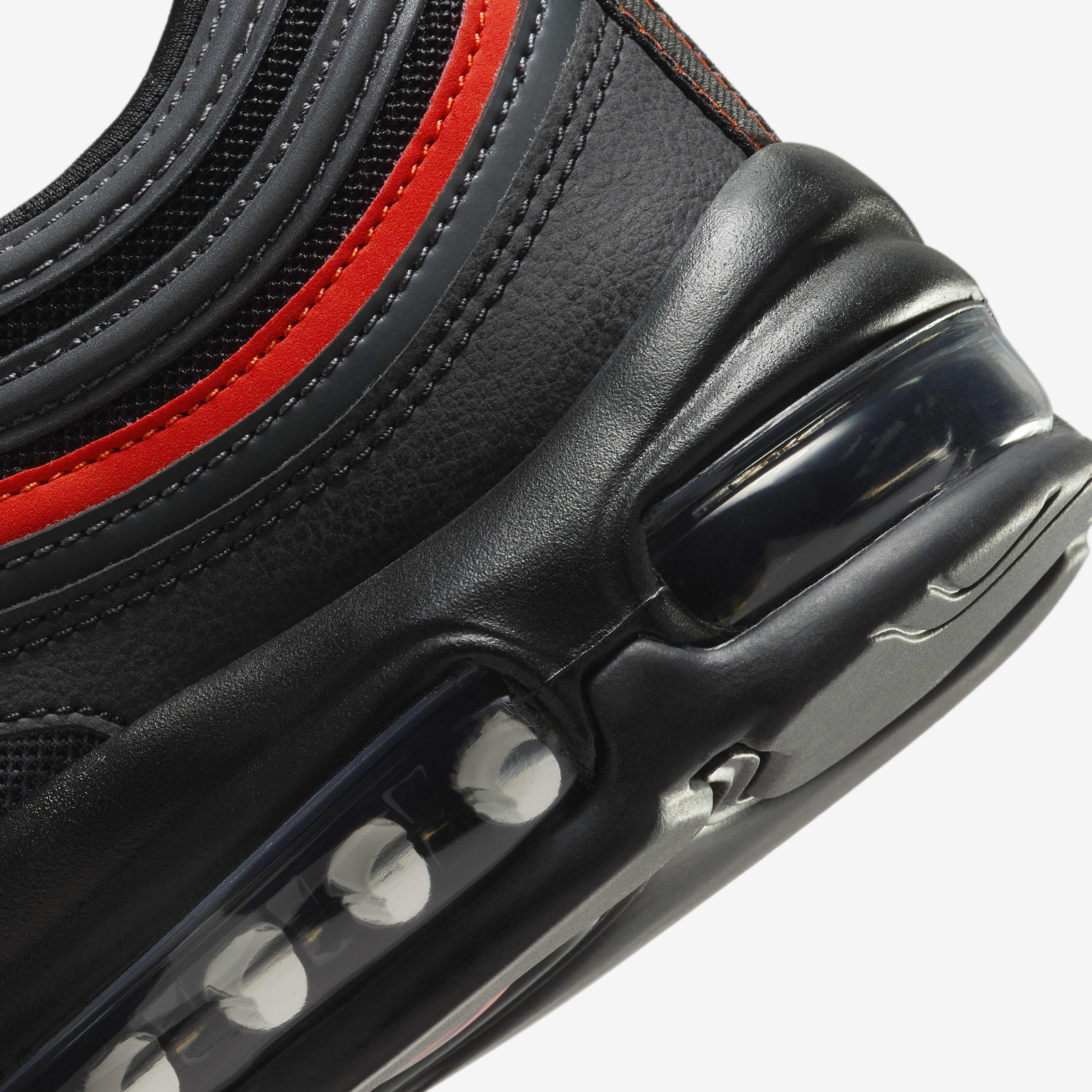 Black leather air max 97 best sale