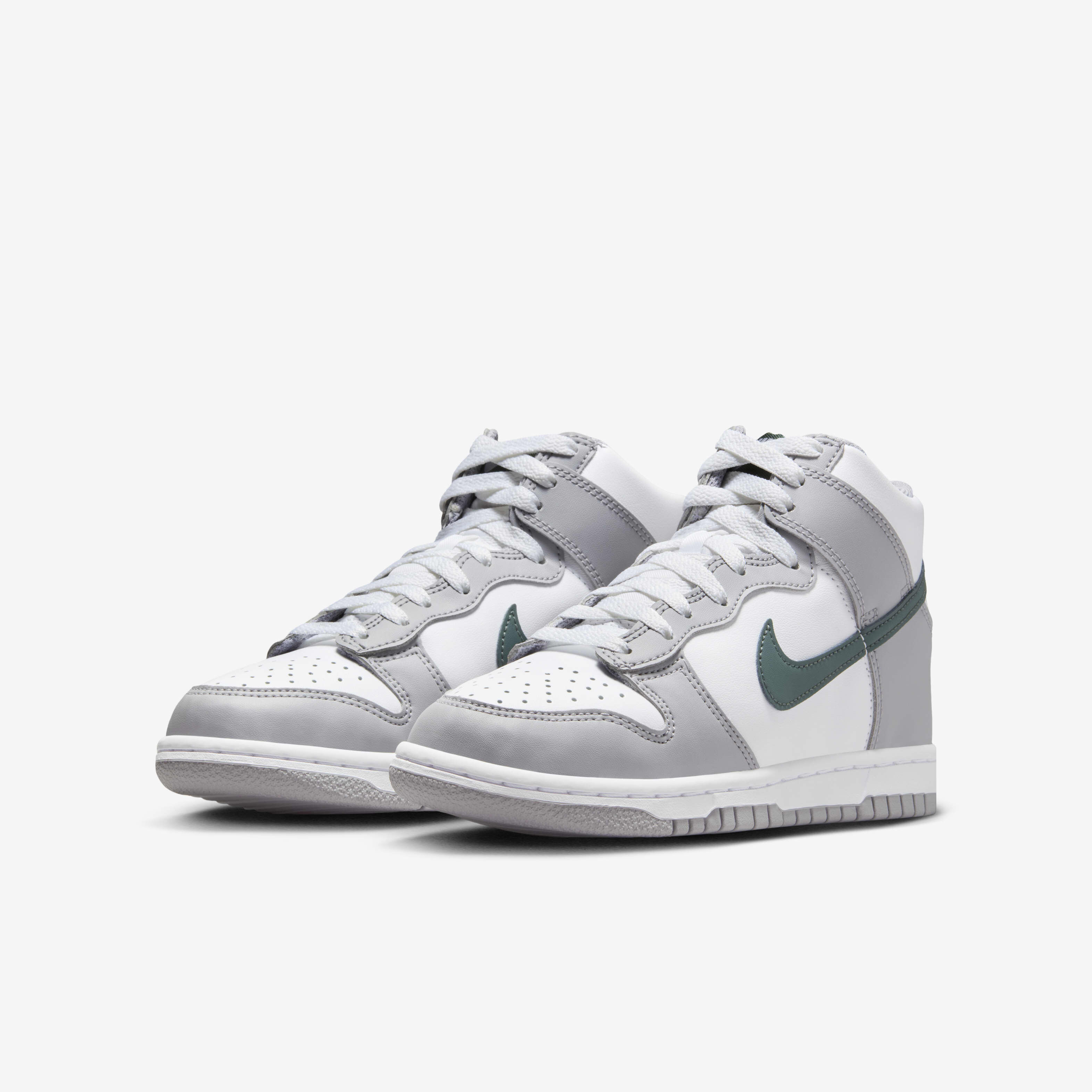 Buy Nike Dunk High Older Kids' Shoes - White/Cement Grey