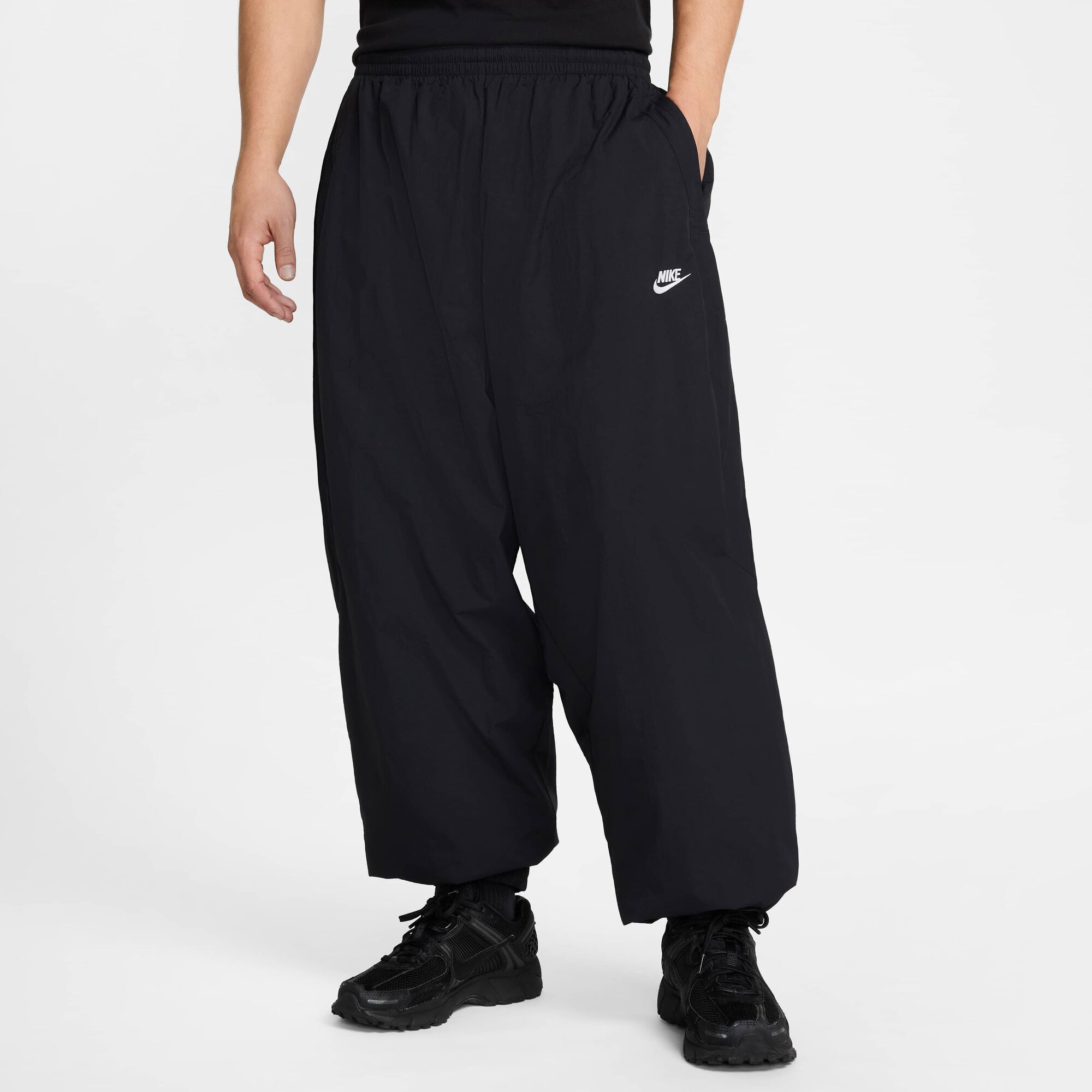 Buy Nike Club Men's Oversized Woven Tracksuit Bottoms Black
