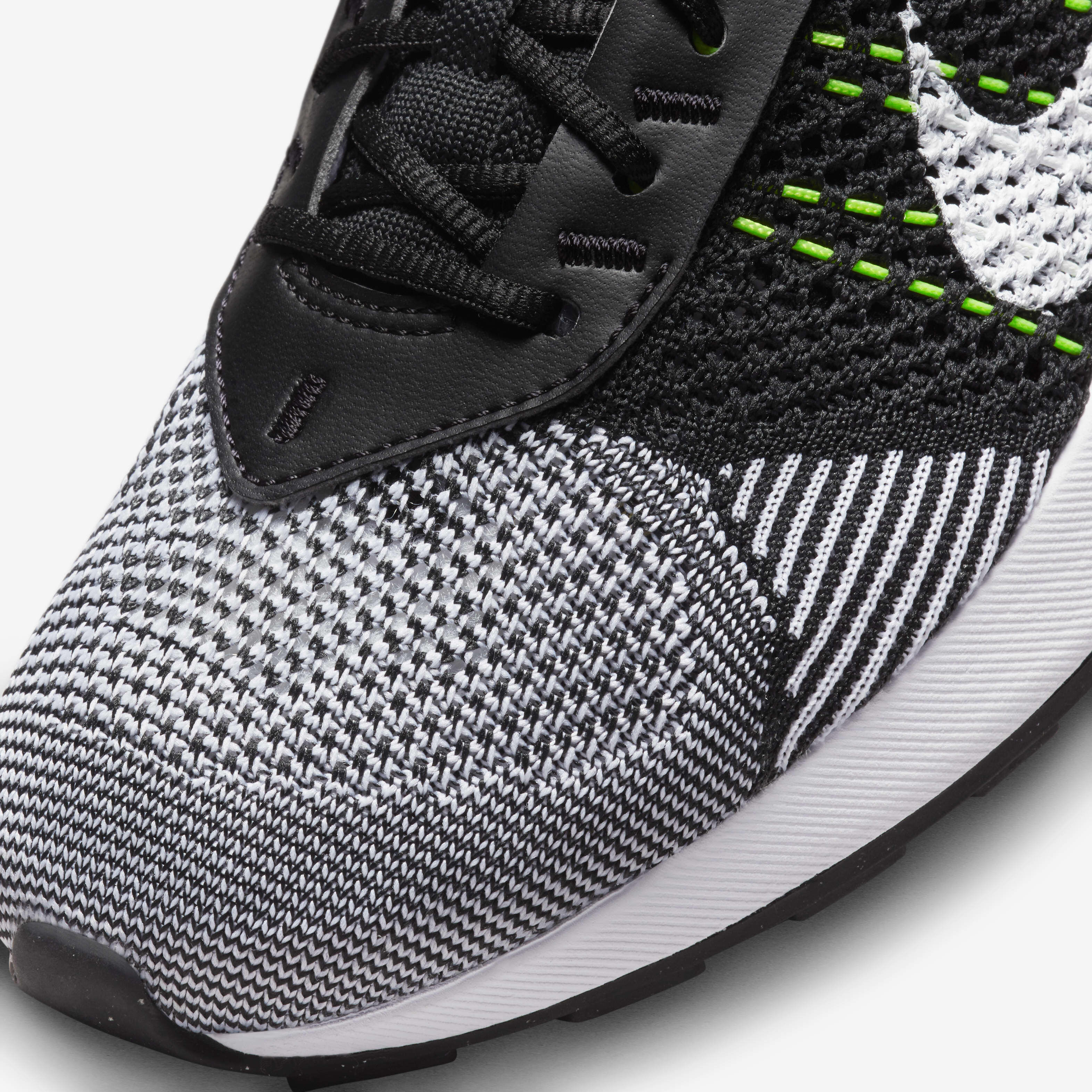 flyknit racer black white volt womens