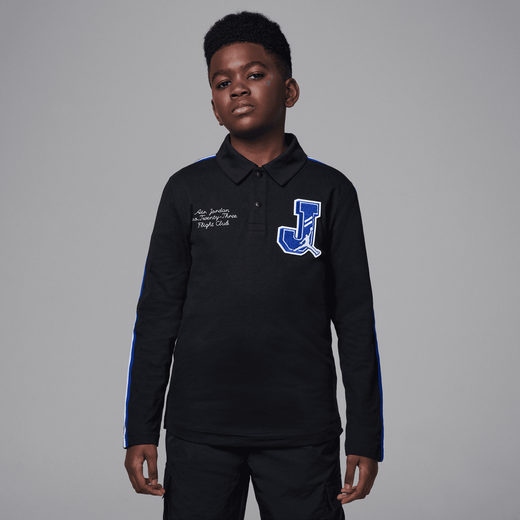 Kids' Polo T-Shirts-JRDN, Jordan Court of Legends, Big Kids' Long Sleeve Polo Kids' Polo T-Shirts-JRDN, Jordan Court of Legends, Big Kids' Long Sleeve Polo