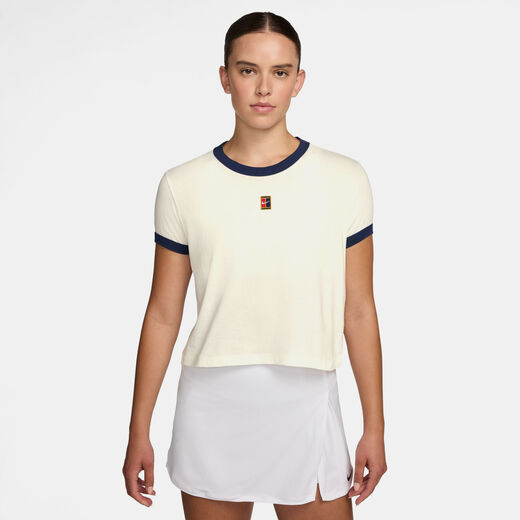 قمصان وبلايز نسائية-نايكي, نايكي هيرتدج, تيشيرت تنس بأكمام قصيرة للنساء