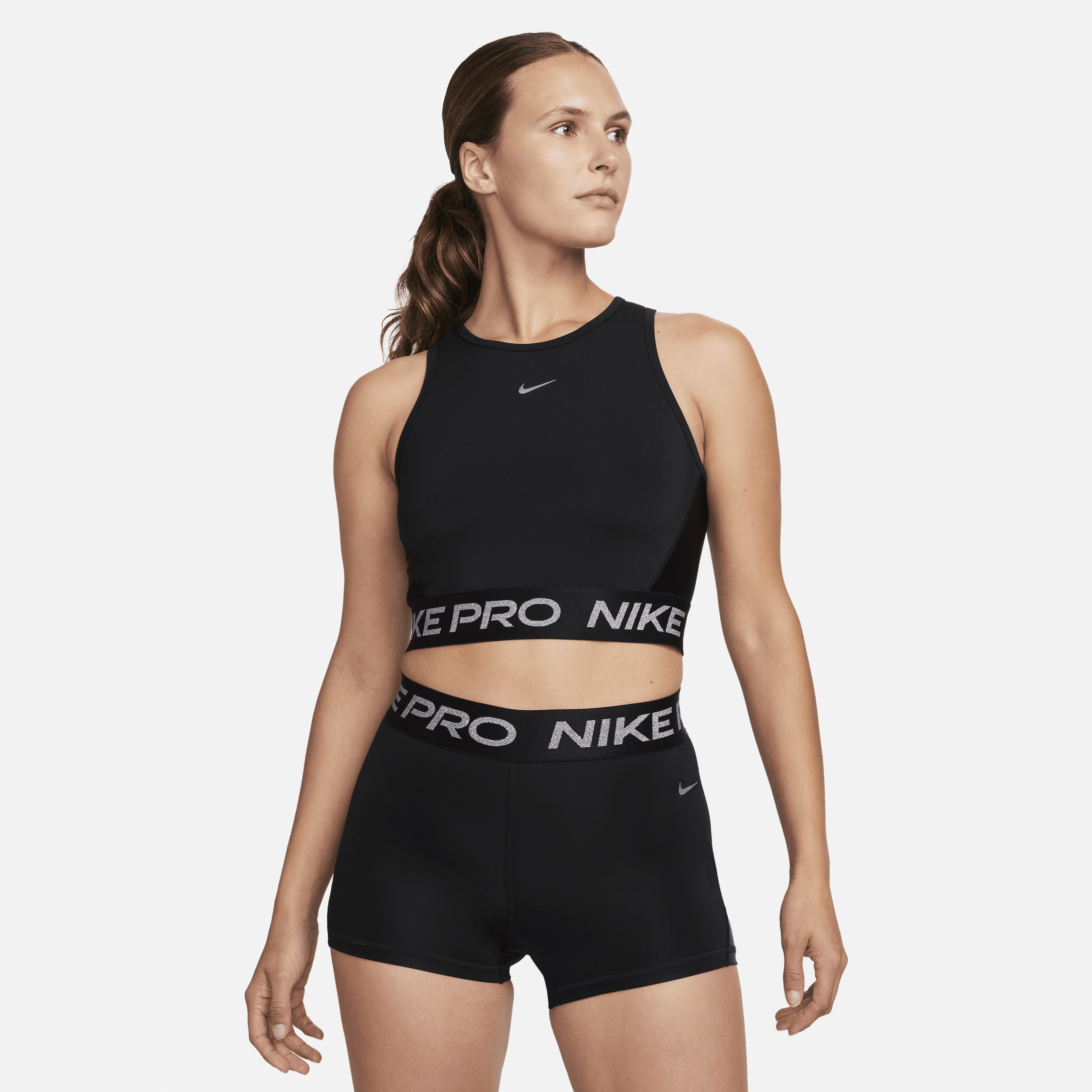 Nike pro shorts and sports bra set discount