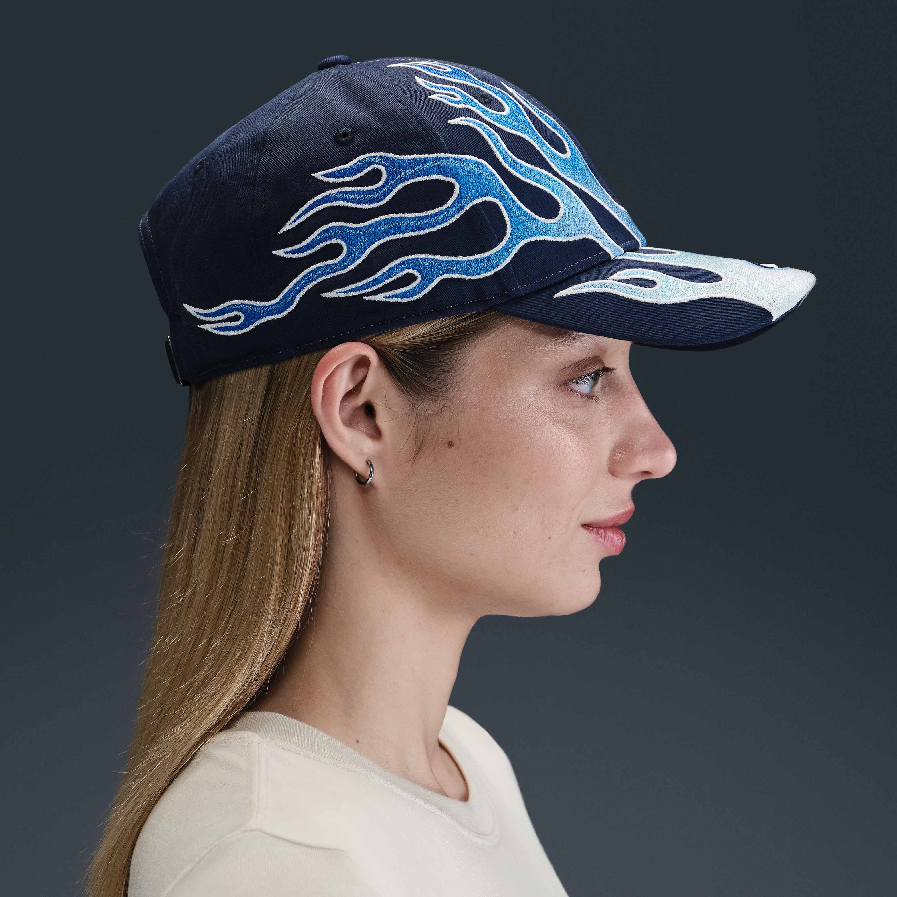 Buy Nike Club Cap Structured OG Flame Cap - Midnight Navy
