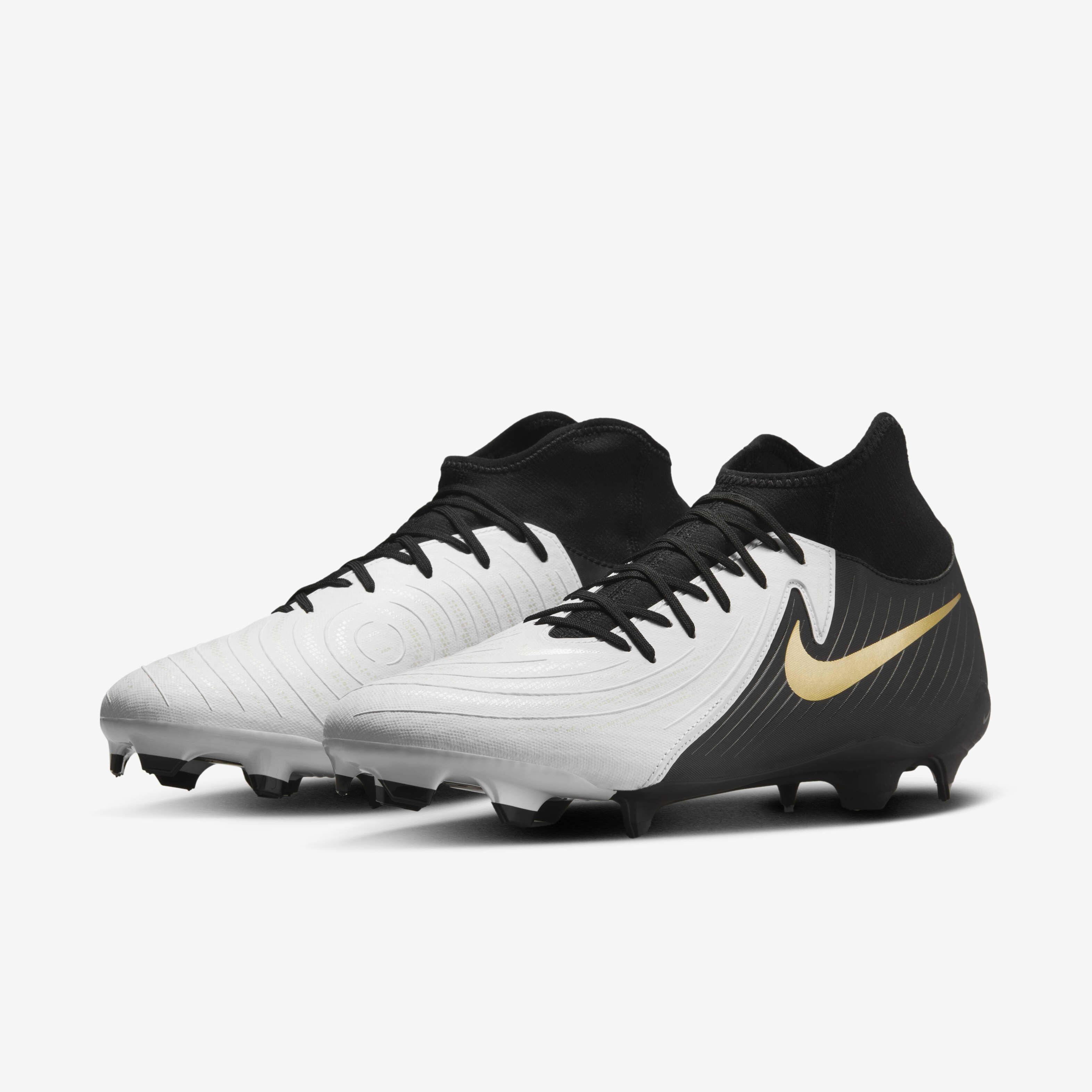 Buy Nike Phantom Luna 2 Academy MG High Top Football Boot White Metallic Gold Coin Black Nike Saudi Official