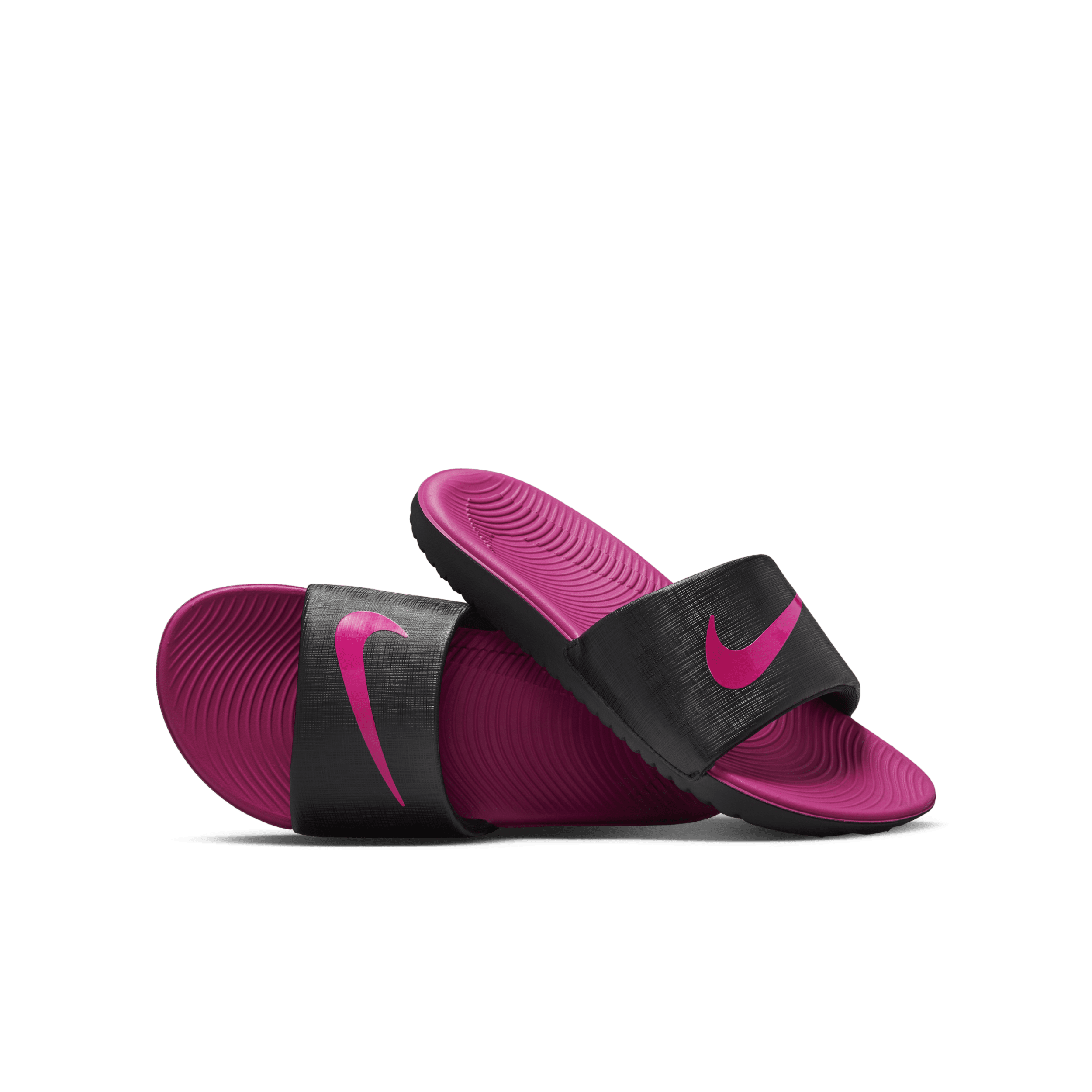 Nike flip flops pink and black top