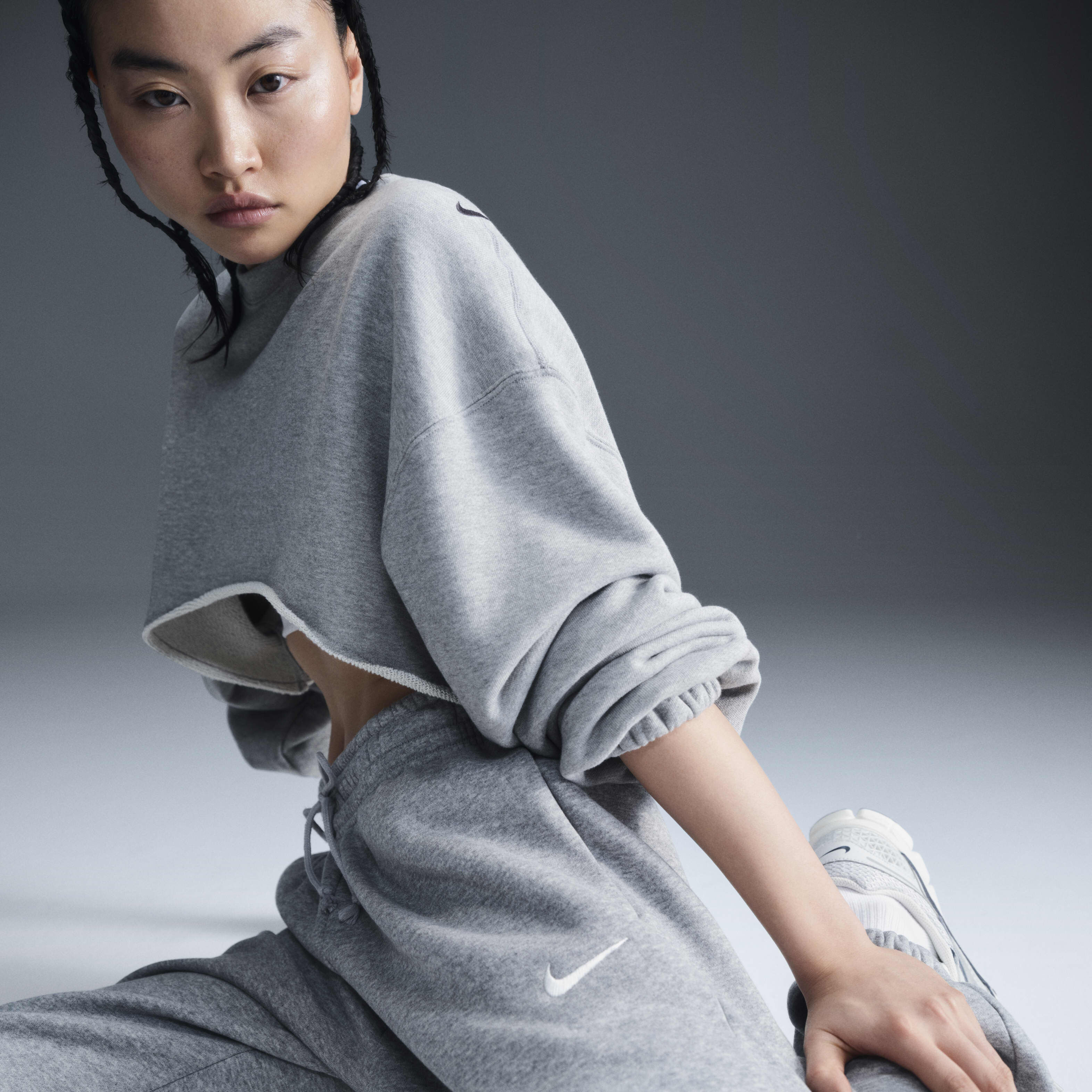 Nike fleece grey tracksuit store