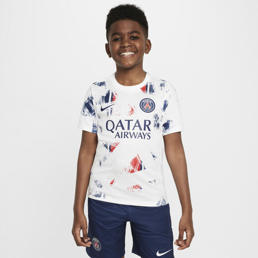 PSG Away-Nike, Paris Saint-Germain Academy Pro Away, Older Kids' Nike Dri-FIT Football Pre-Match Short-Sleeve Top