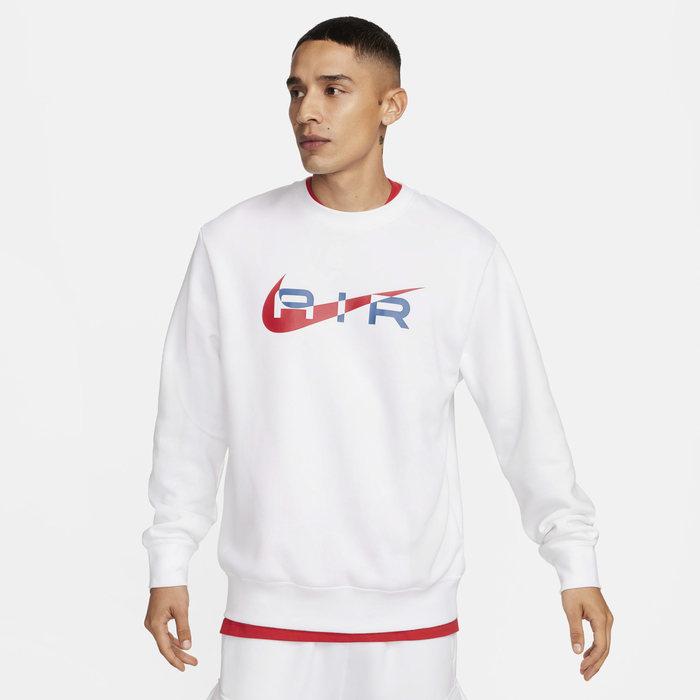 Buy Nike Air Men's Fleece Crew-Neck Sweatshirt White Nike