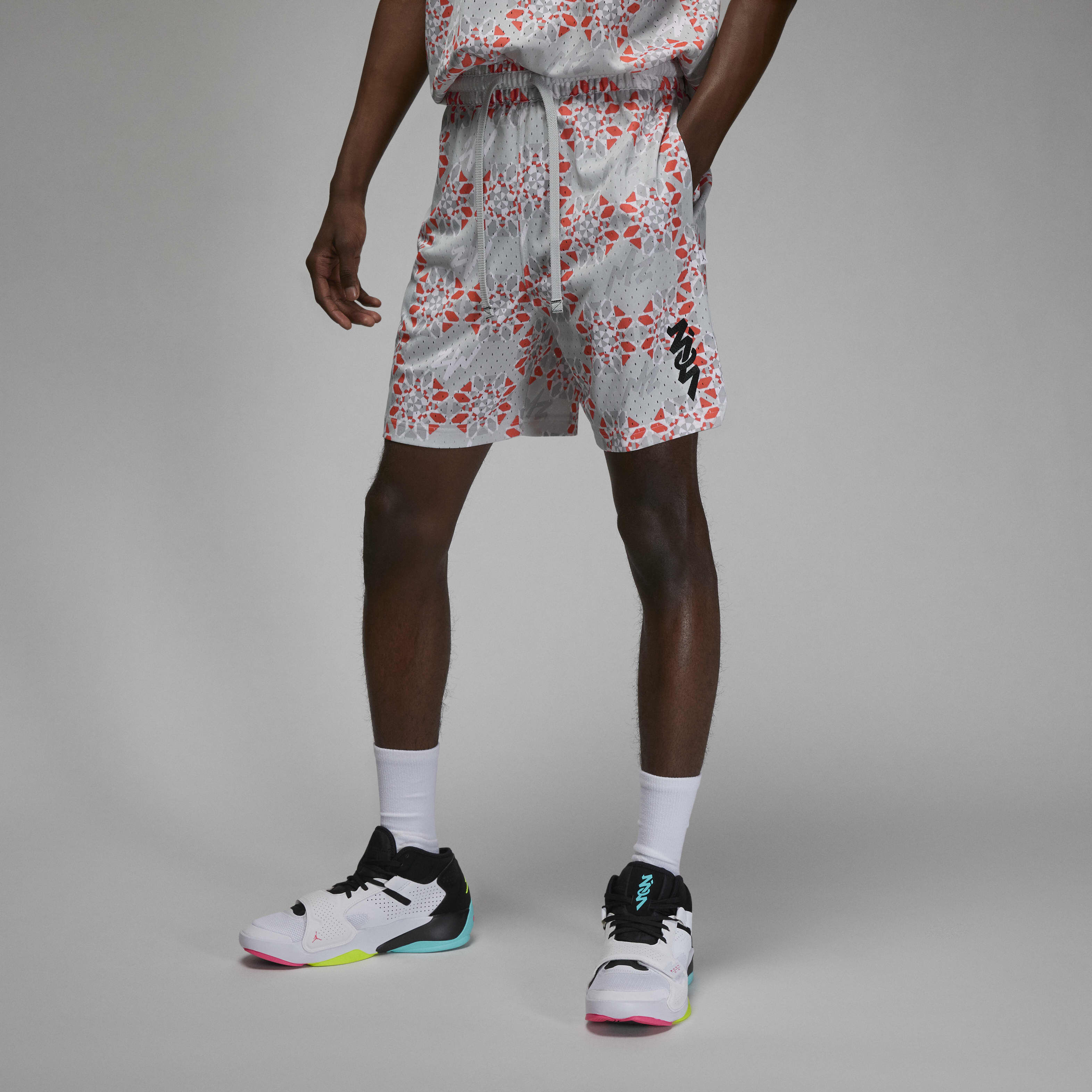 Buy Zion Men's Mesh Shorts - Photon Dust/Black | Nike Saudi