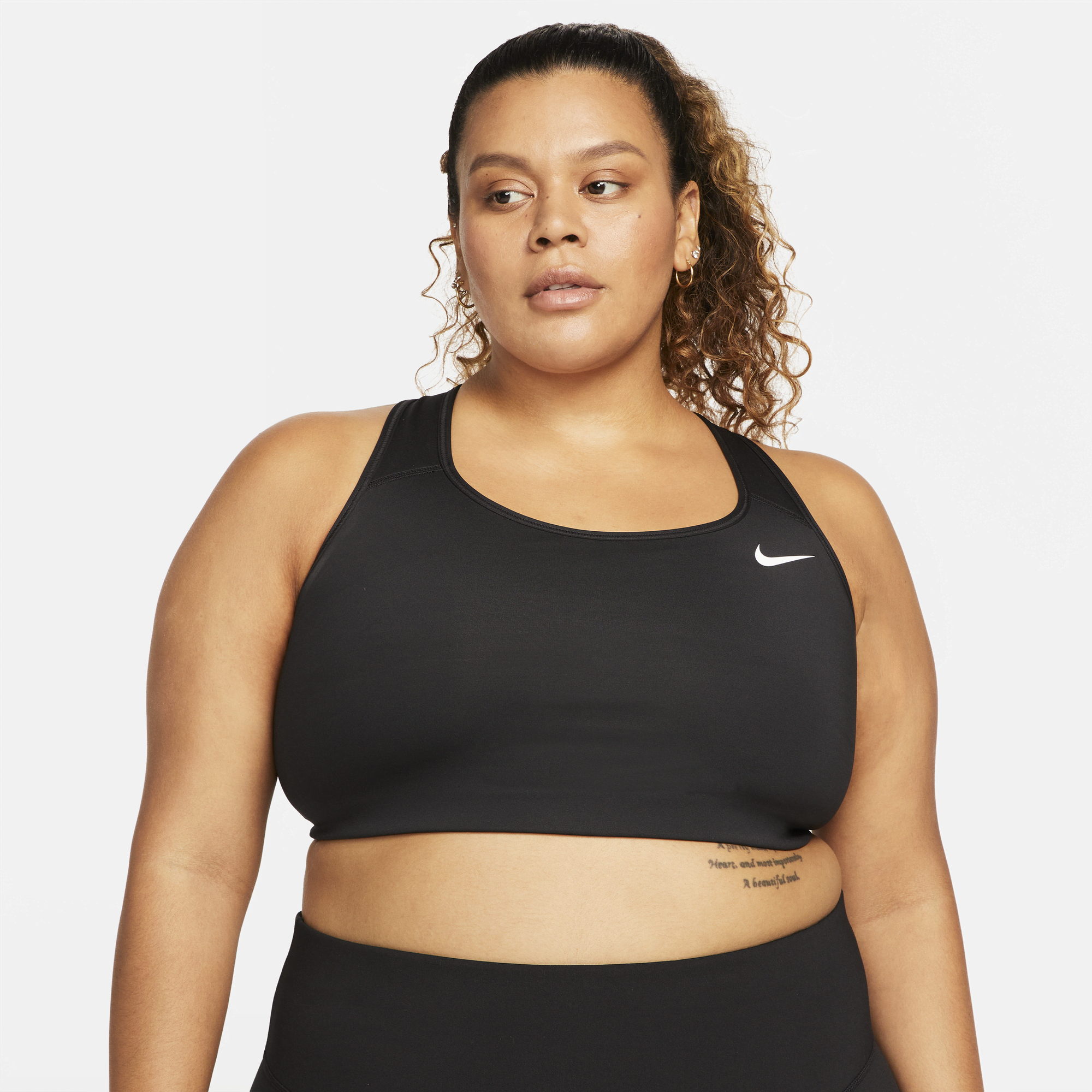Shop Swoosh Women s Medium Support Non Padded Sports Bra Plus
